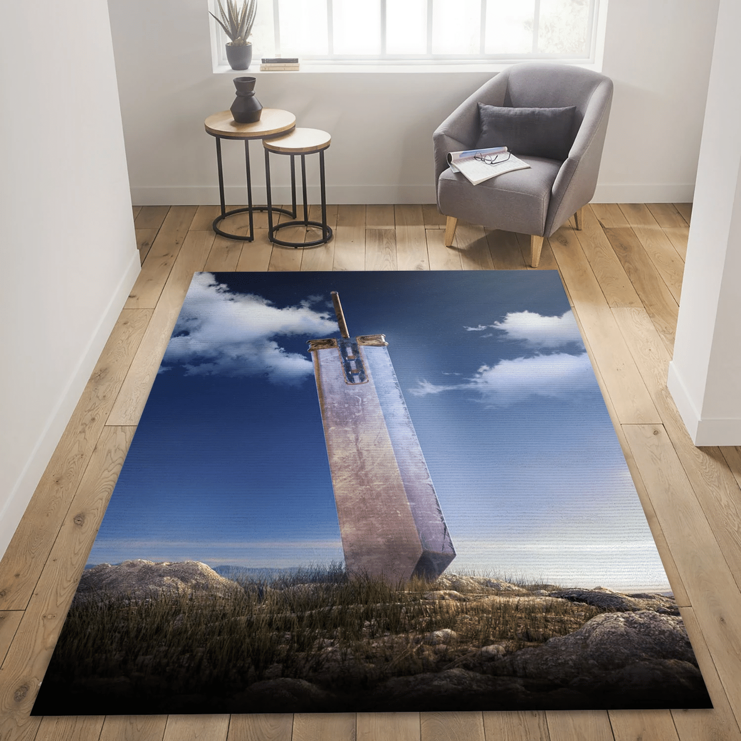 3d Buster Sword Day Edition Area Rug For Christmas, Bedroom Rug - US Gift Decor - Indoor Outdoor Rugs