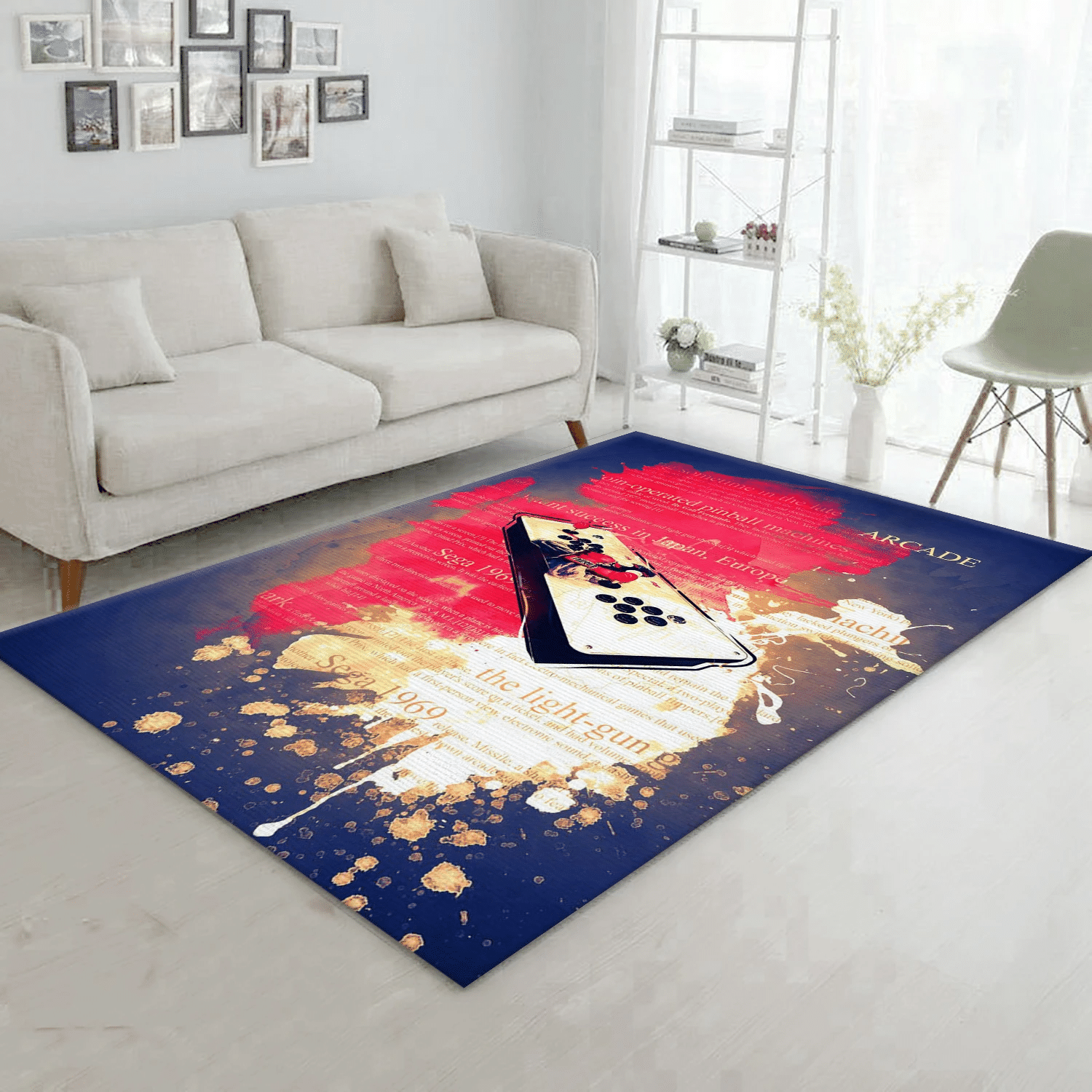 Arcade Gaming Weapon Area Rug, Bedroom Rug - Family Gift US Decor - Indoor Outdoor Rugs