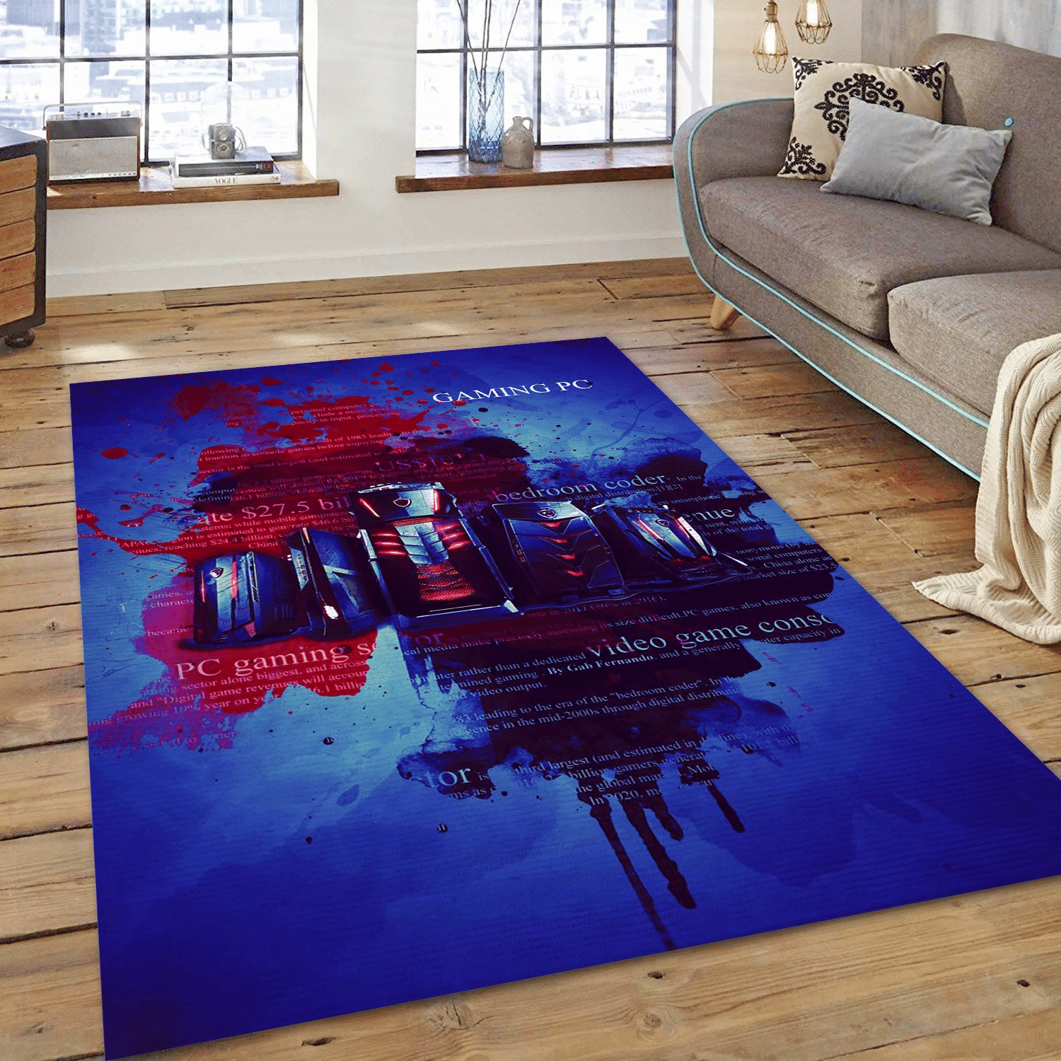 Gaming Pc Gaming Weapon Area Rug Carpet, Living Room Rug - Christmas Gift US Decor - Indoor Outdoor Rugs