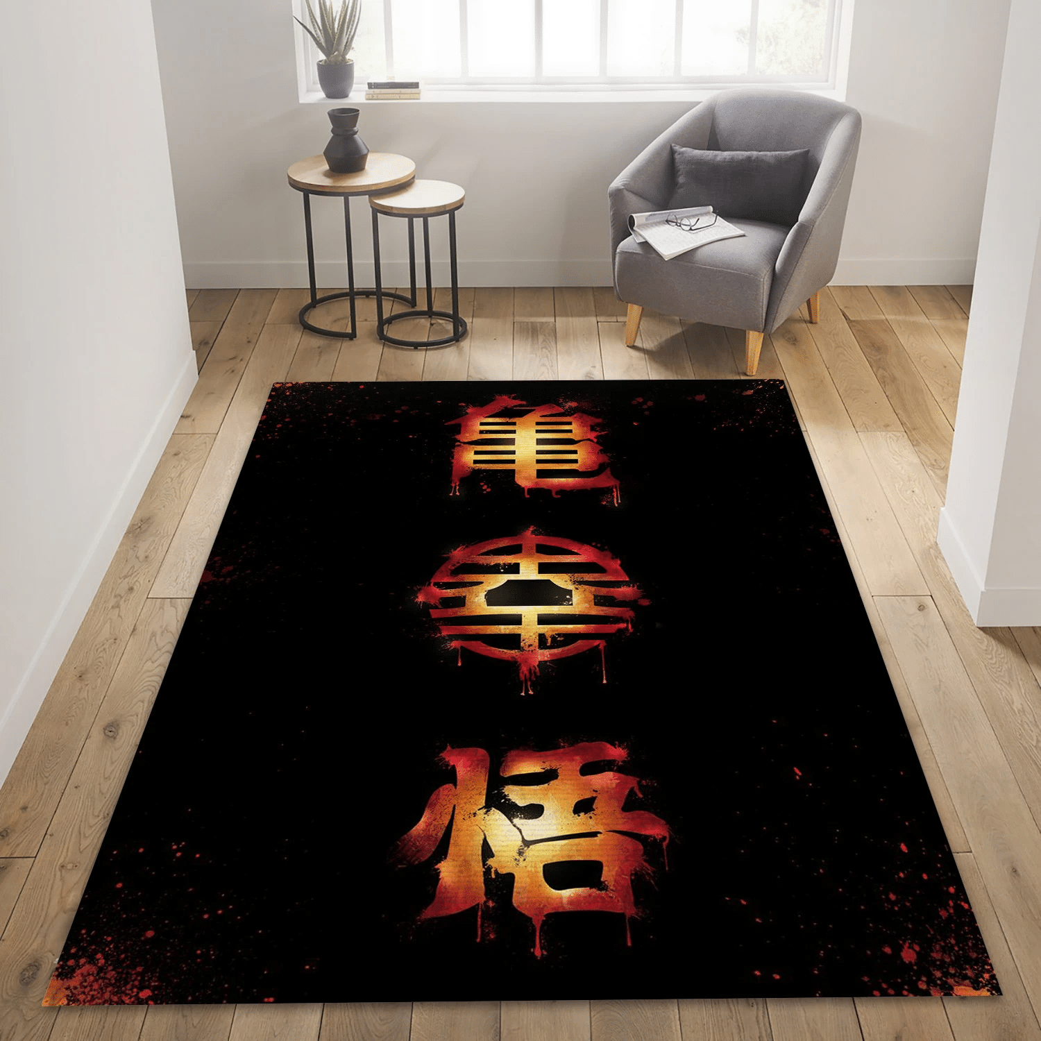 Kanjis Dark Version Gaming Area Rug, Living Room Rug - US Gift Decor - Indoor Outdoor Rugs