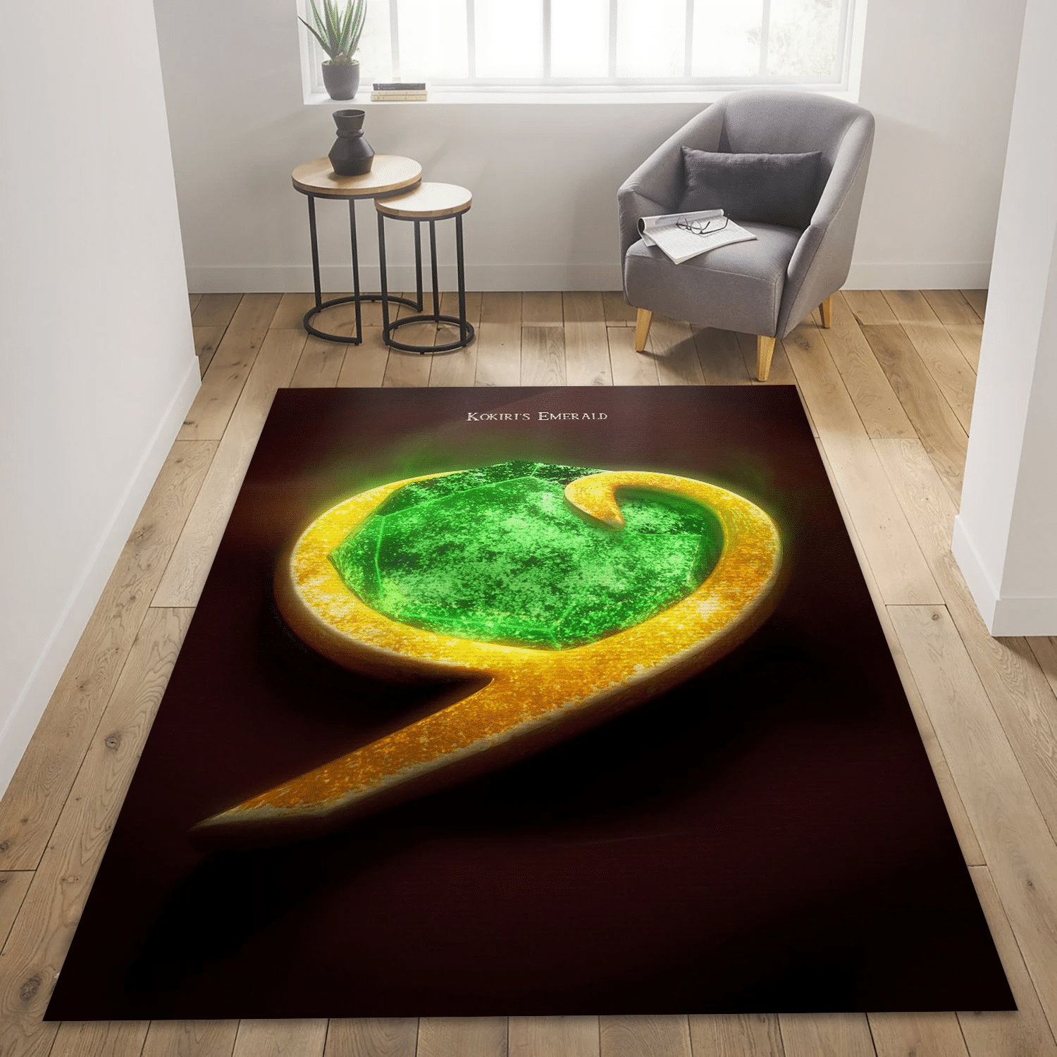 3d Kokiri S Emerald From Ocarina Of Time Gaming Area Rug, Living Room Rug - Christmas Gift US Decor - Indoor Outdoor Rugs