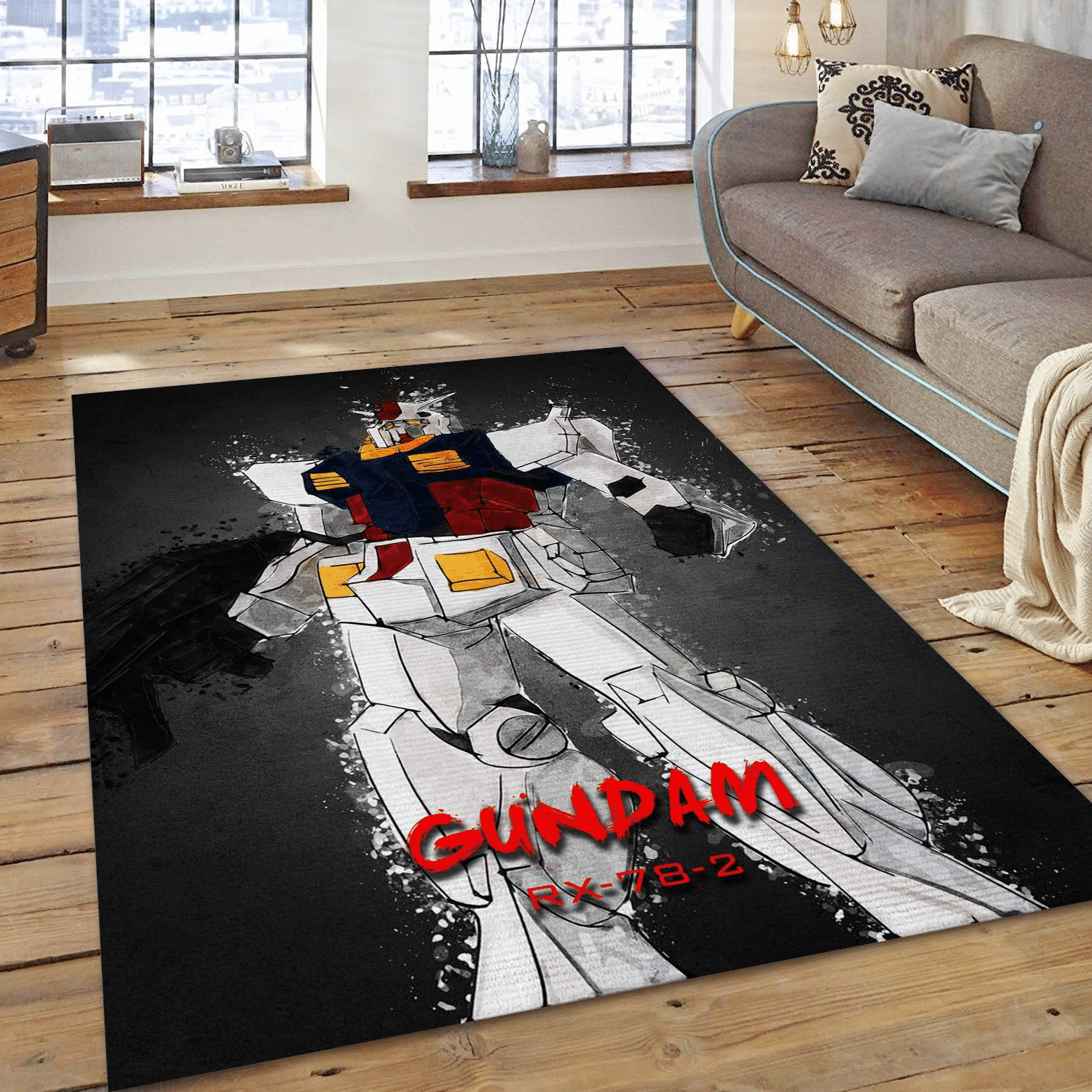 Gundam Area Rug, Living Room Rug - US Gift Decor - Indoor Outdoor Rugs