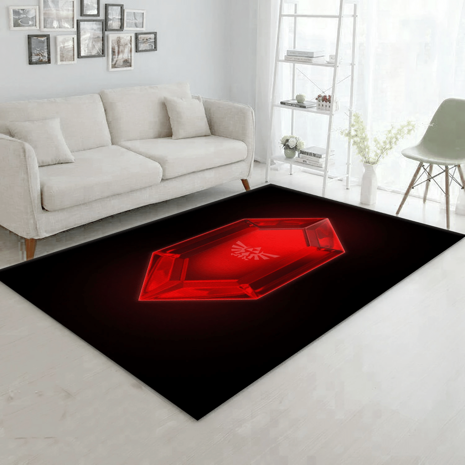 Red Rupee Gaming Area Rug, Living Room Rug - Christmas Gift US Decor - Indoor Outdoor Rugs