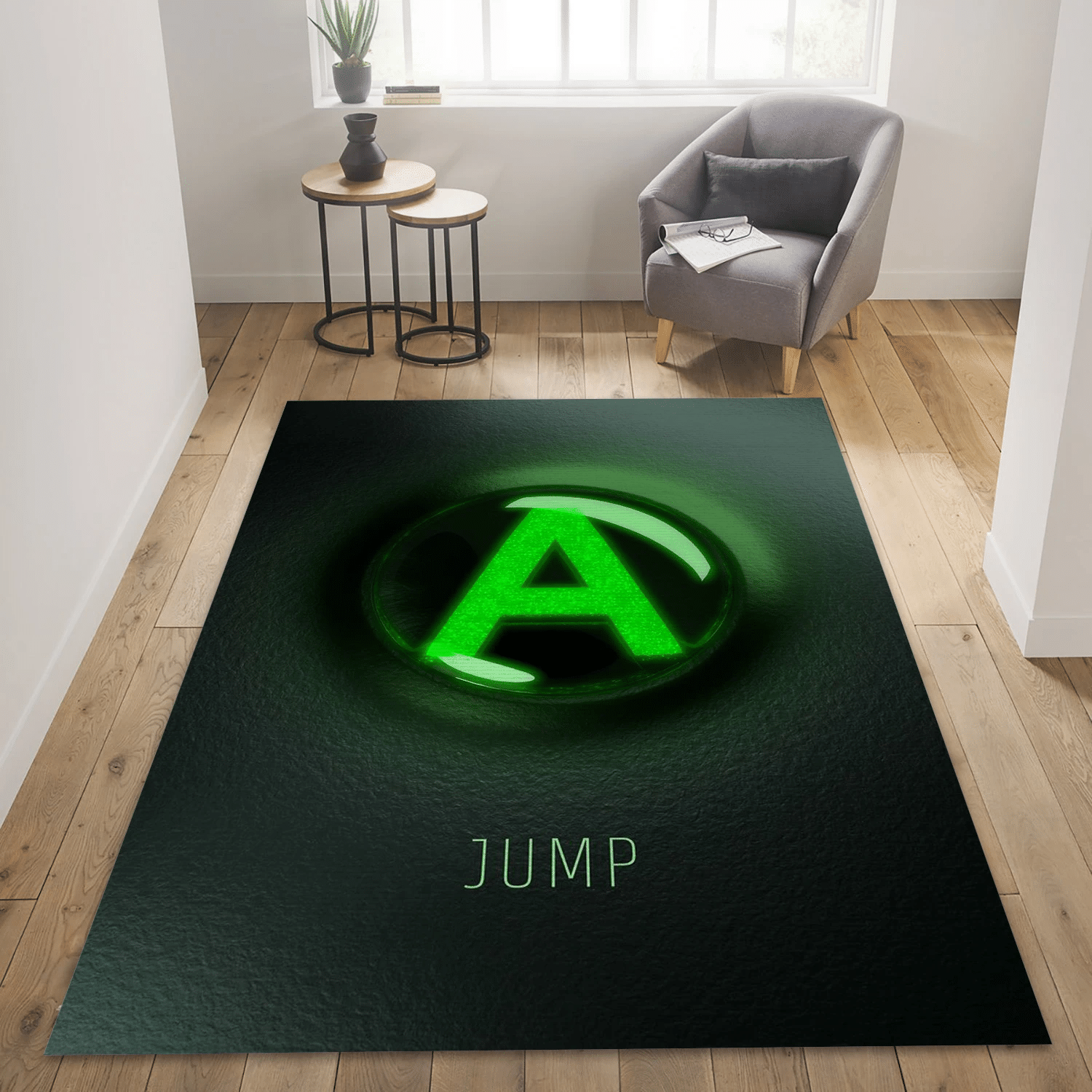 Xbox Button A Gaming Area Rug, Bedroom Rug - US Gift Decor - Indoor Outdoor Rugs