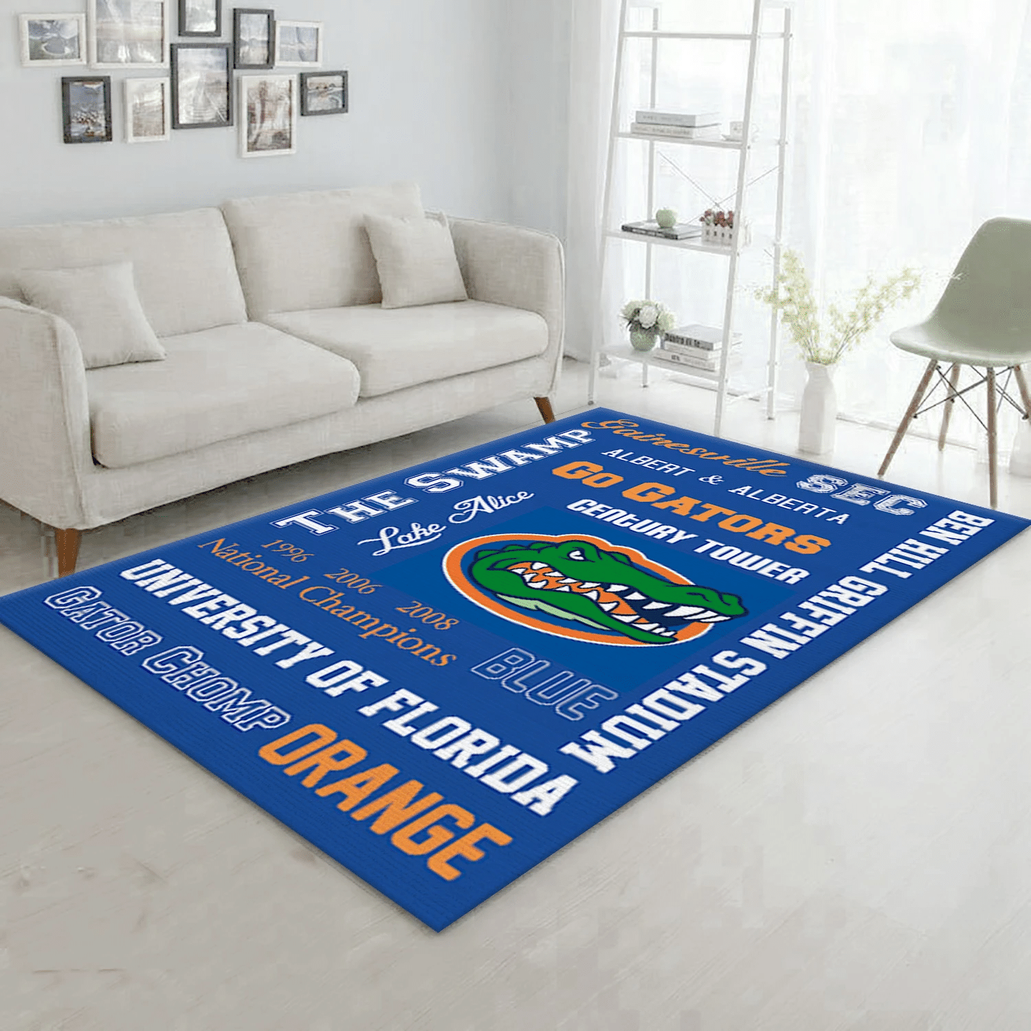 Florida Gators Printable Subway Art Area Rug Carpet, Living Room Rug - Family Gift US Decor - Indoor Outdoor Rugs