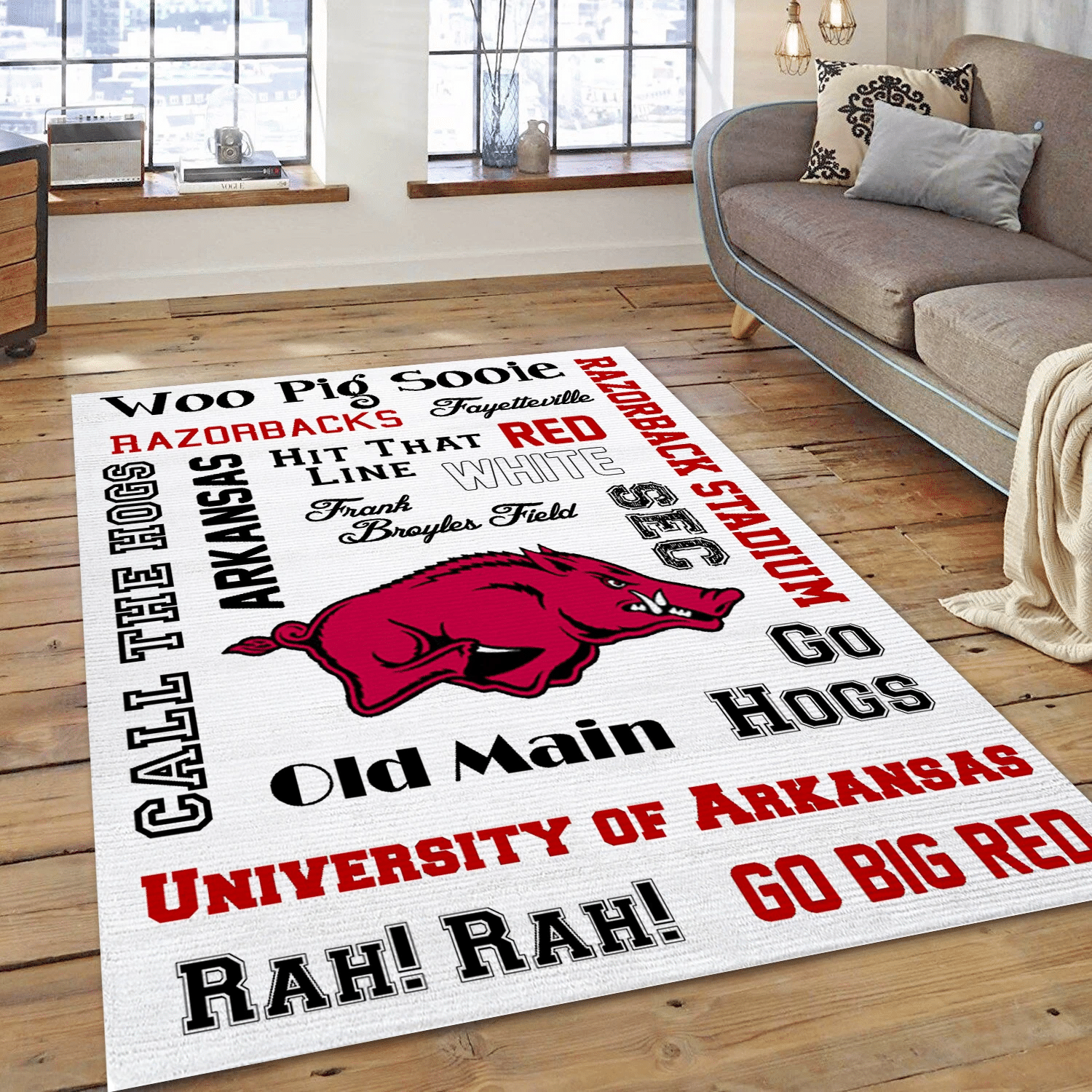 Arkansas Razorbacks Printable Subway Art Area Rug, Living Room Rug - Home US Decor - Indoor Outdoor Rugs