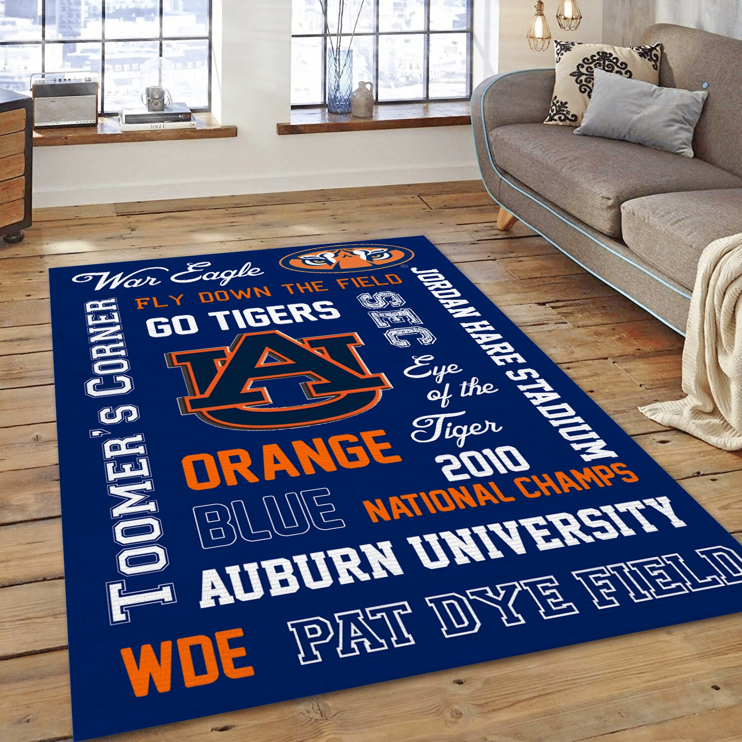 Auburn Tigers Printable Subway Art Area Rug Carpet, Bedroom Rug - Home Decor - Indoor Outdoor Rugs