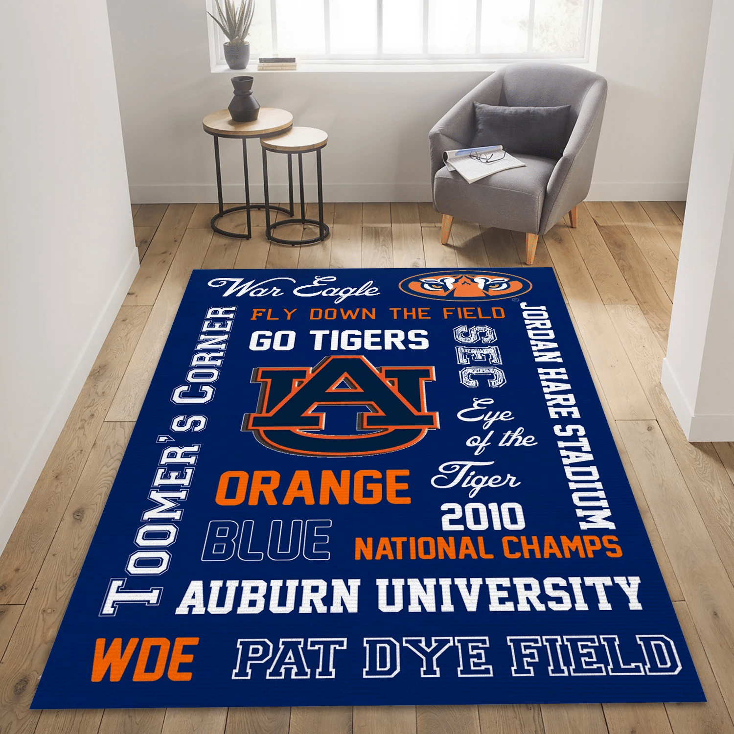 Auburn Tigers Printable Subway Art Area Rug Carpet, Bedroom Rug - Home Decor - Indoor Outdoor Rugs