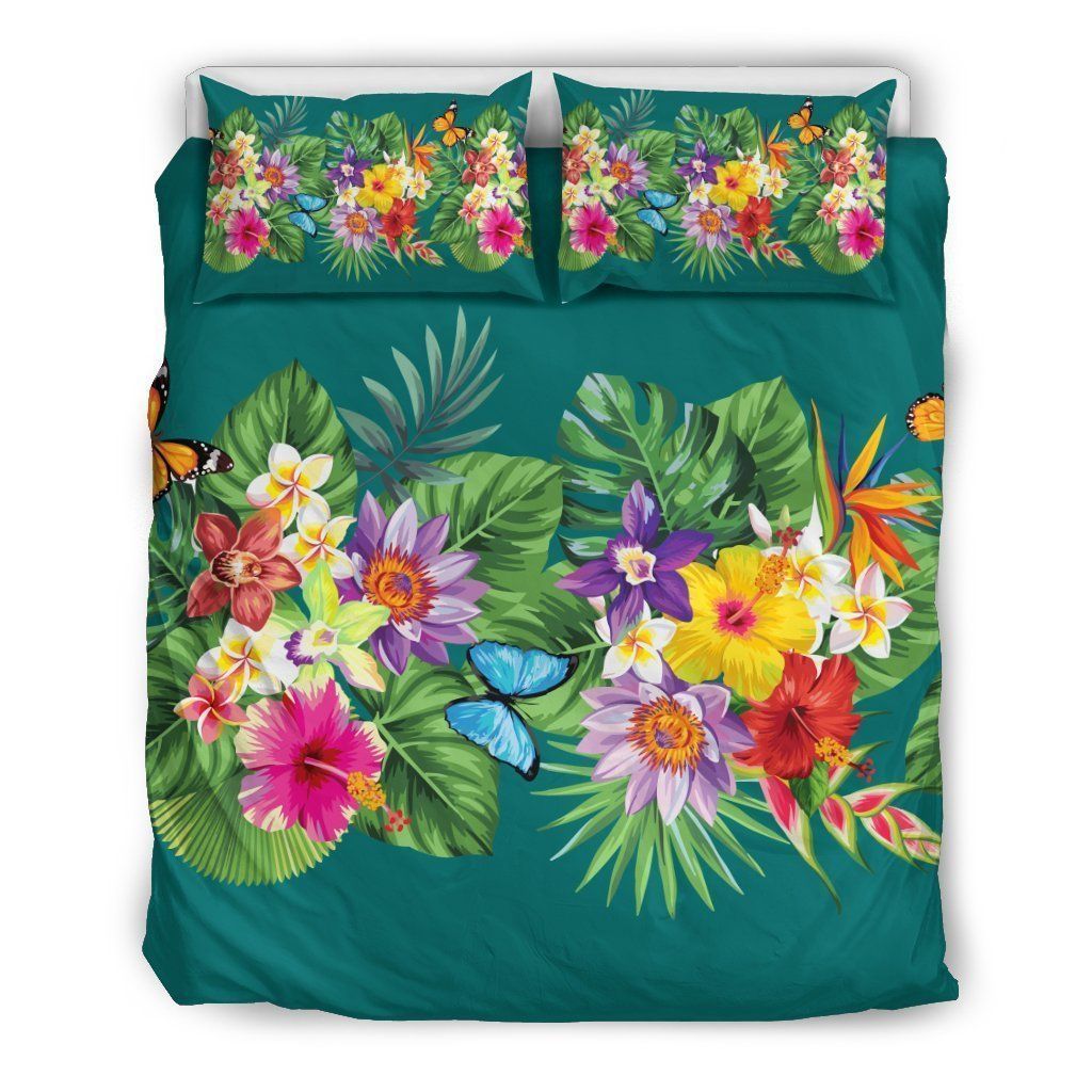 Hibiscus Bedding Set Bed Sheets Spread Comforter Duvet Cover Bedding Sets