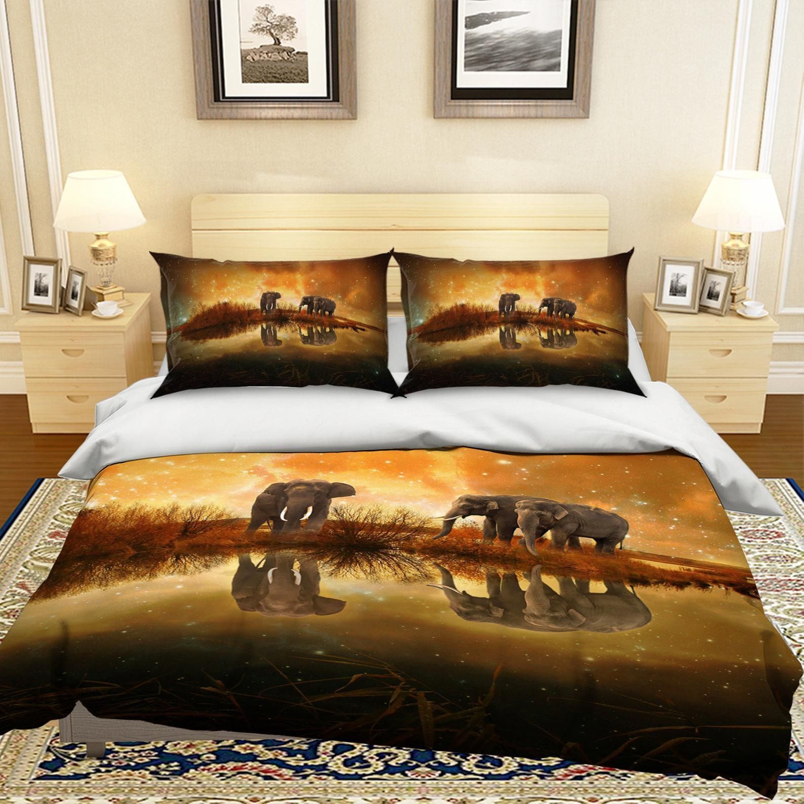 Elephants Bed Sheets Duvet Cover Bedding Sets