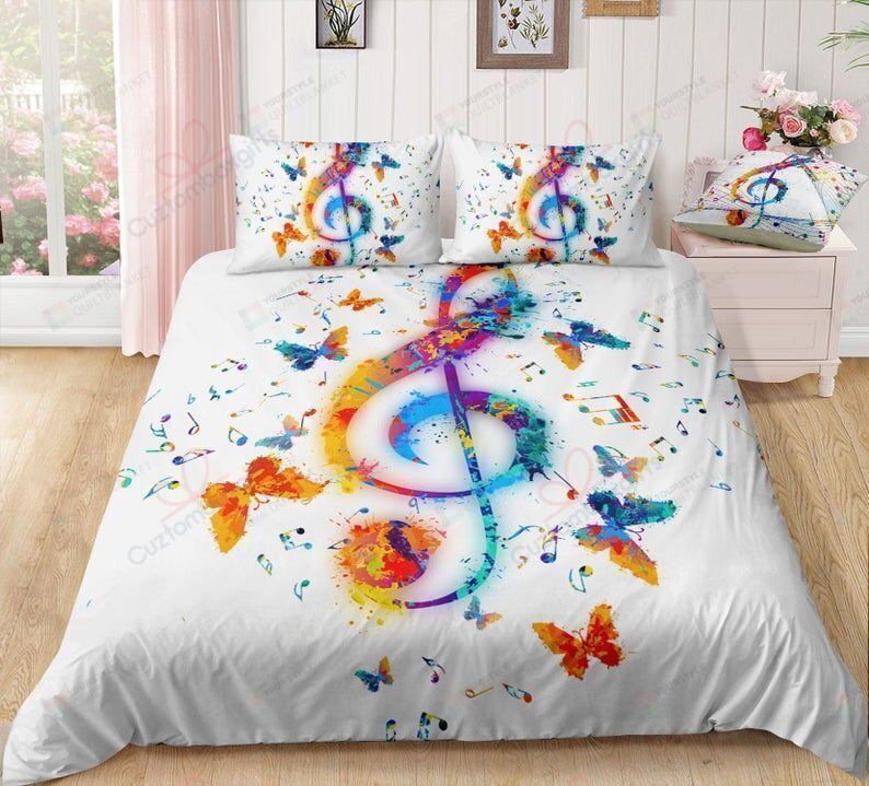 Music Notes Bedding Set Bed Sheets Spread Comforter Duvet Cover Bedding Sets