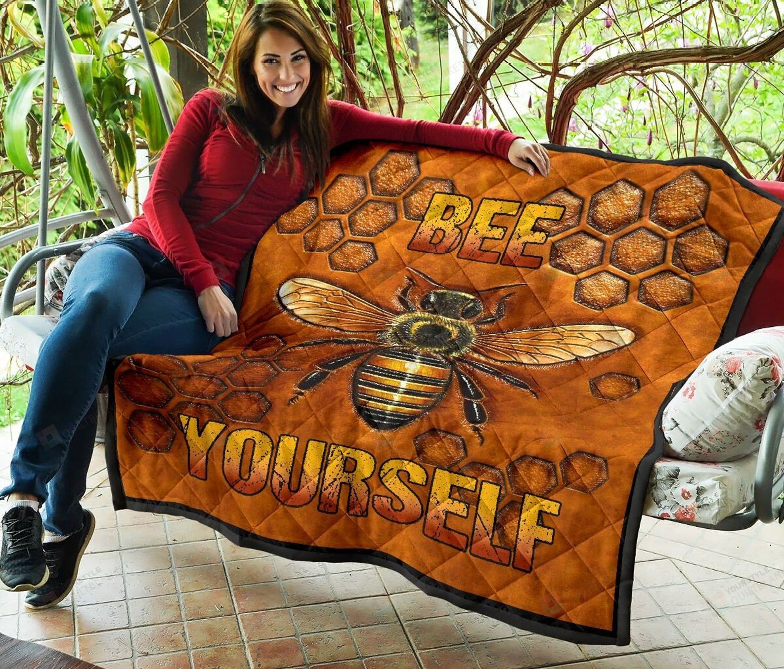 Bee Yourself Quilt Sky Coziness quilt bedding, Soft Comfortable Bedding