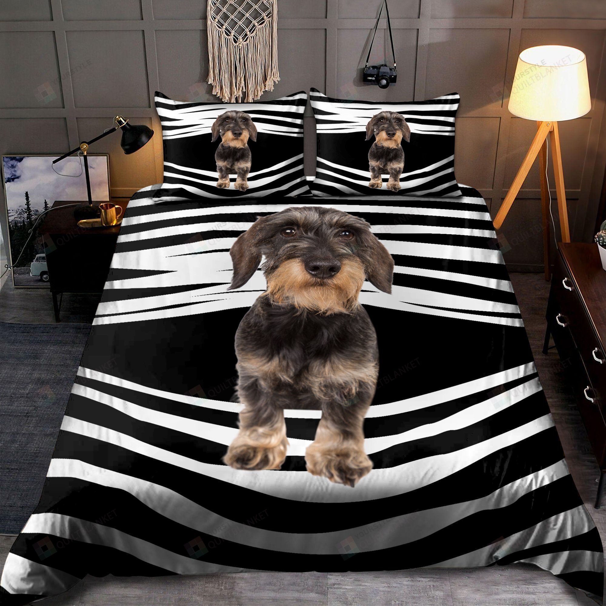 Schnauzer Bed Sheets Spread Duvet Cover Bedding Set