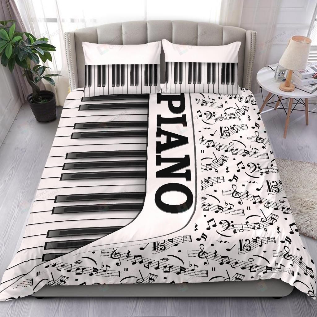 Piano White Duvet Cover Bedding Set