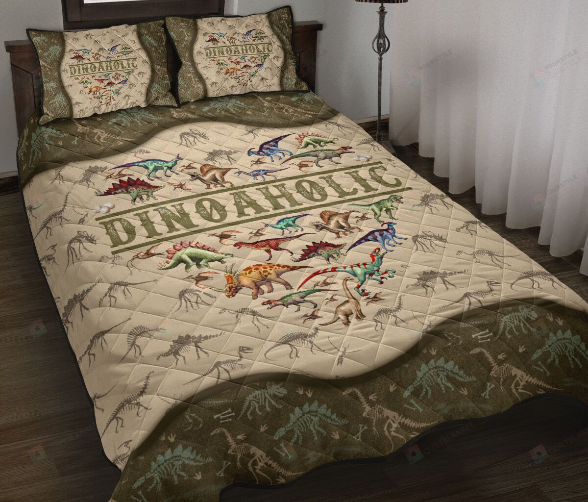 DinoAholic Quilt Bed Set Bedding Set