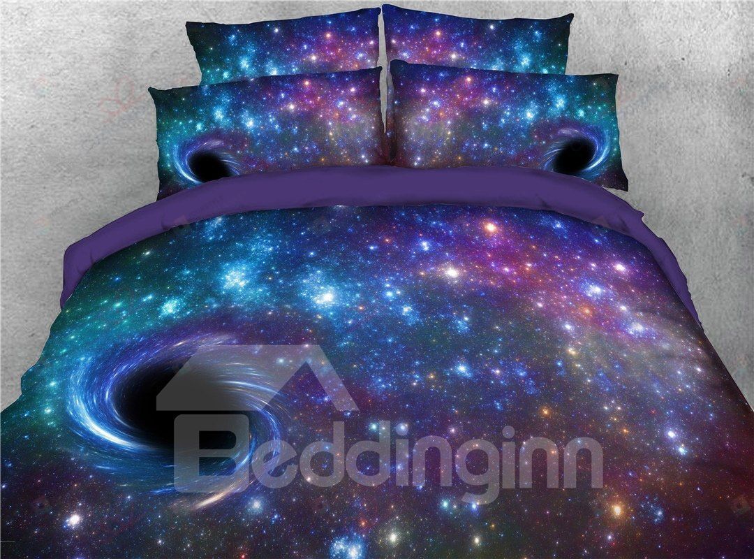 Black Holes In Purple Galaxy Bedding Set