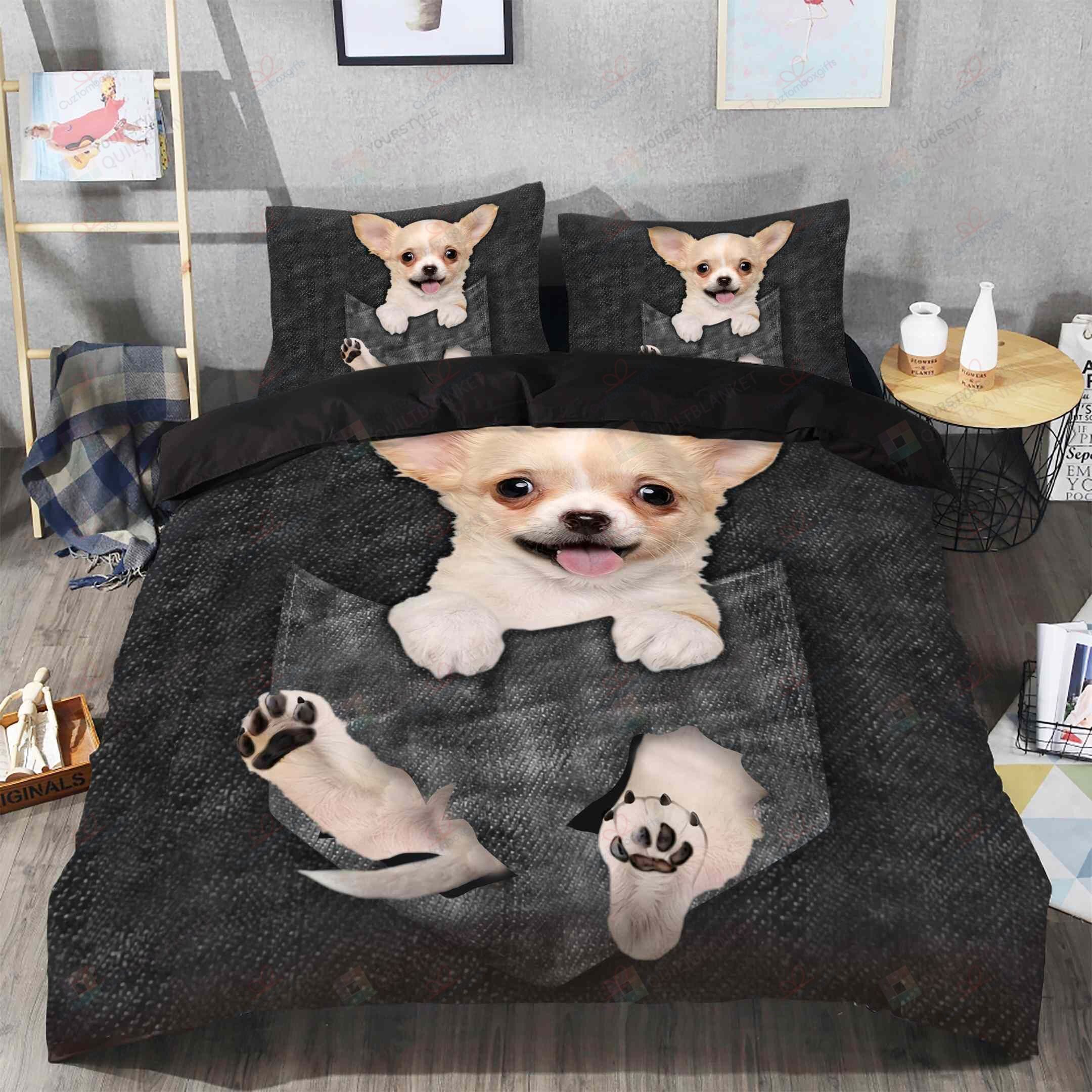 Chihuahua In Pocket Bedding Set (Duvet Cover & Pillow Cases)