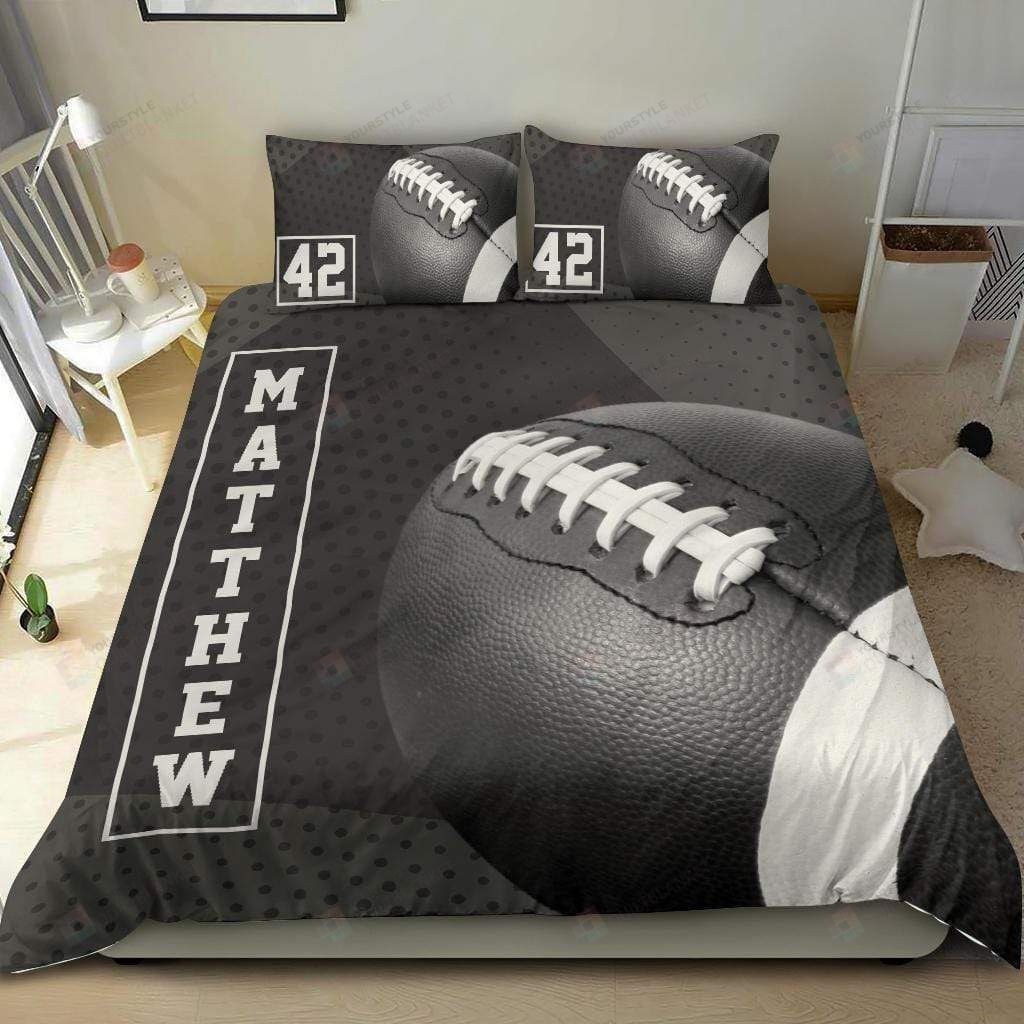 Football Vintage Custom Duvet Cover Bedding Set With Your Name