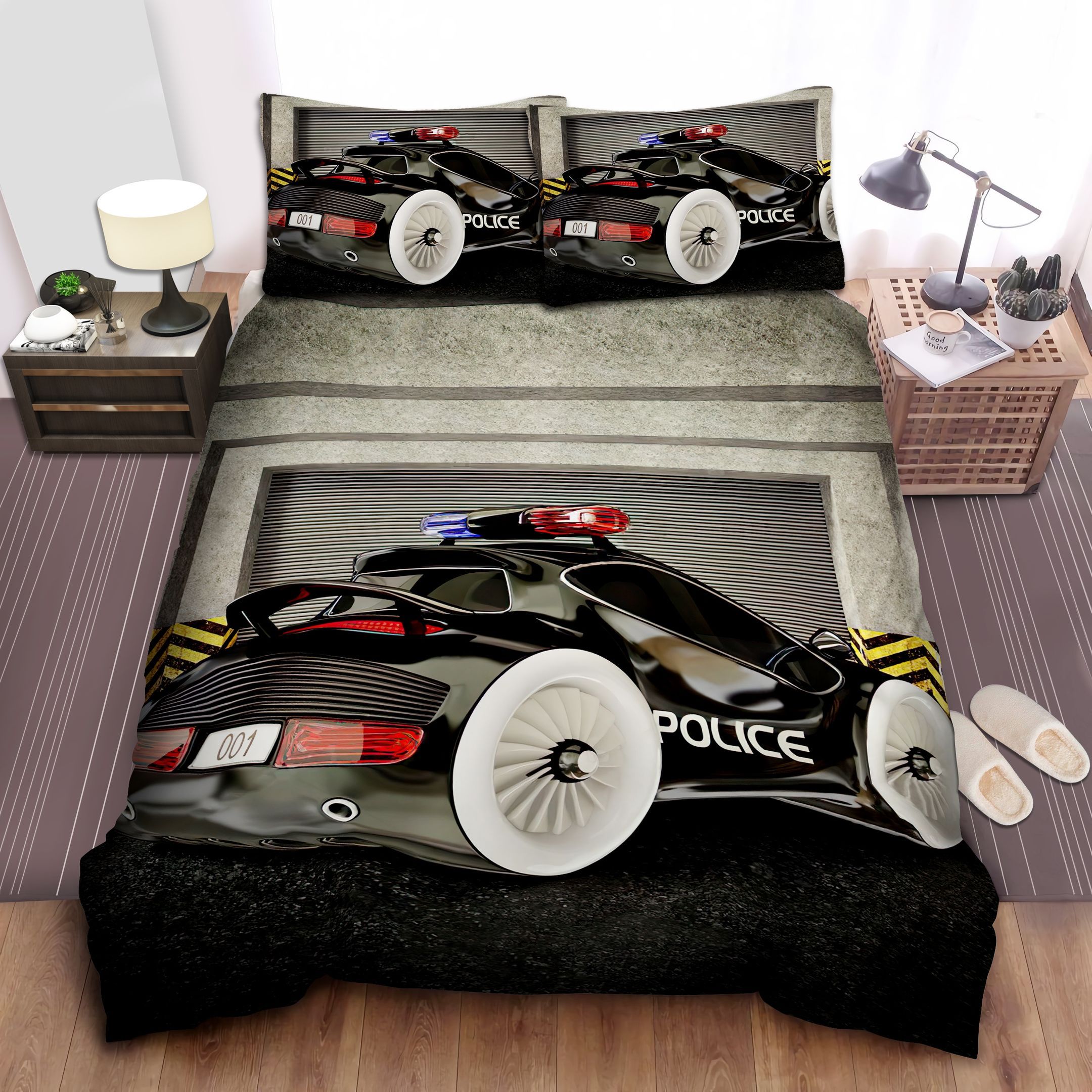 Modern Police Car Bedding Sets (Duvet Cover & Pillow Cases)