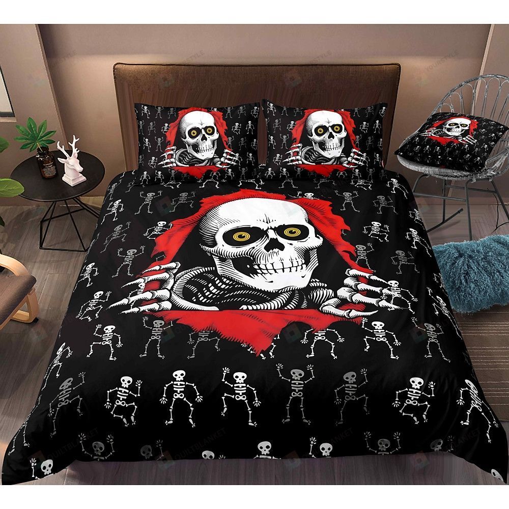 Skull And Skeleton Bedding Set Cotton Bed Sheets Spread Comforter Duvet Cover Bedding Sets