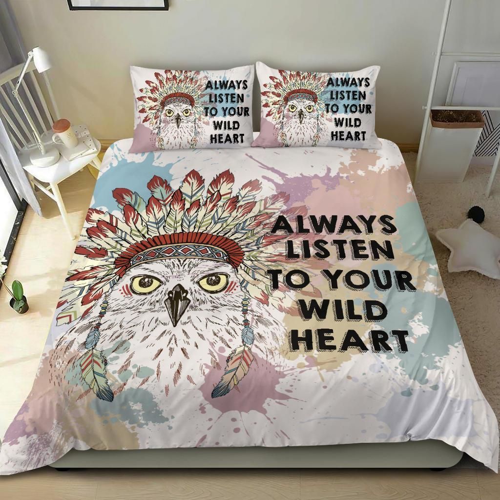 Owl Cotton Bed Sheets Spread Comforter Duvet Cover Bedding Sets