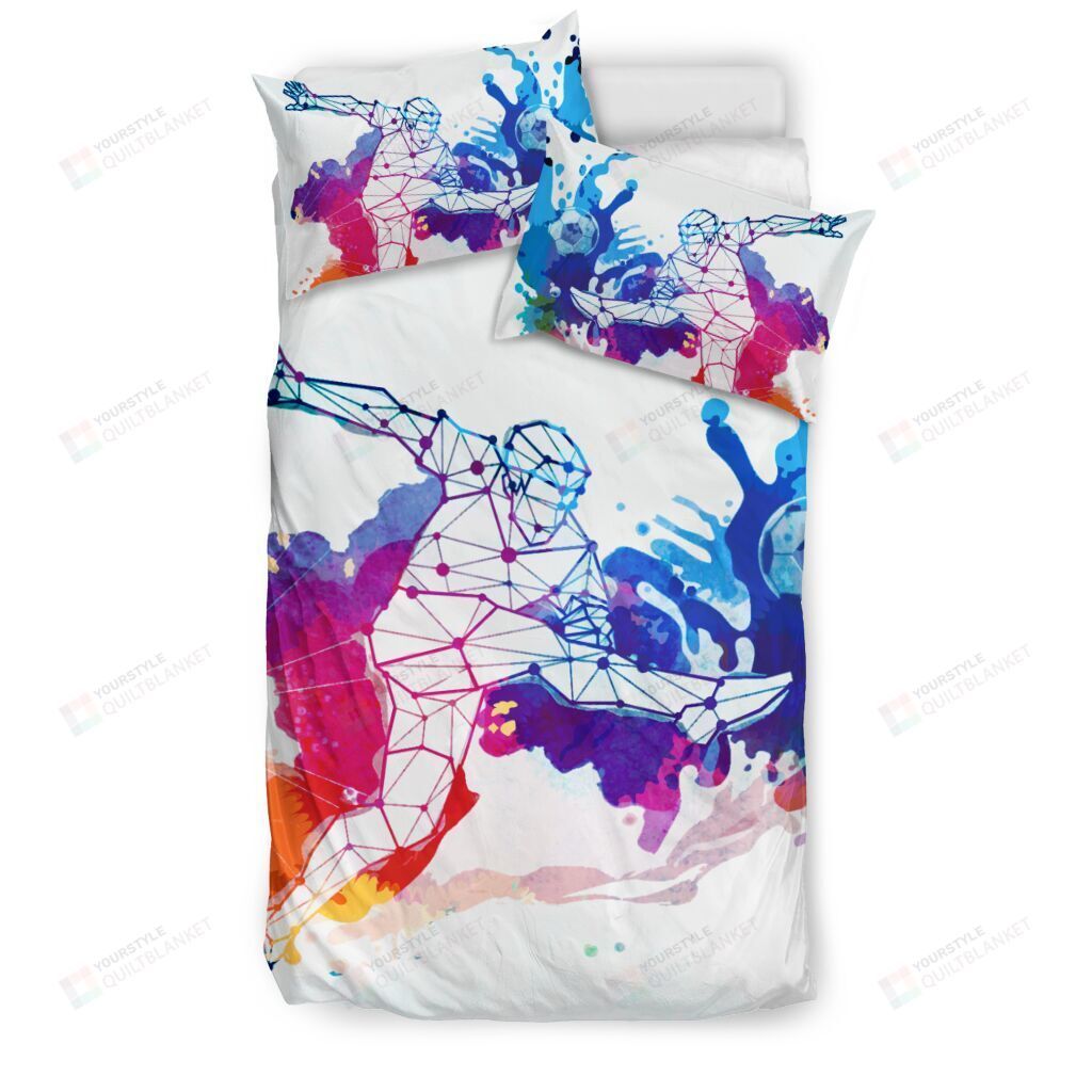 Colorful Soccer Print Bedding Set Cotton Bed Sheets Spread Comforter Duvet Cover Bedding Sets