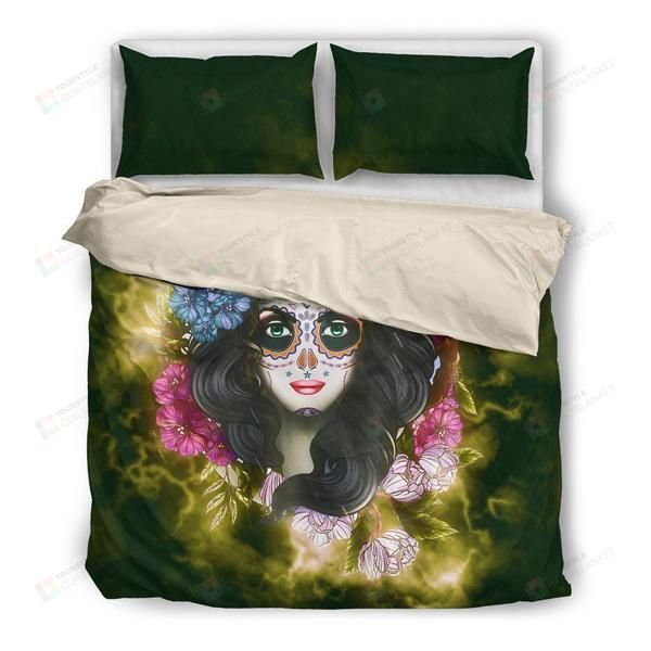 Skull Girl Bed Sheets Duvet Cover Bedding Set