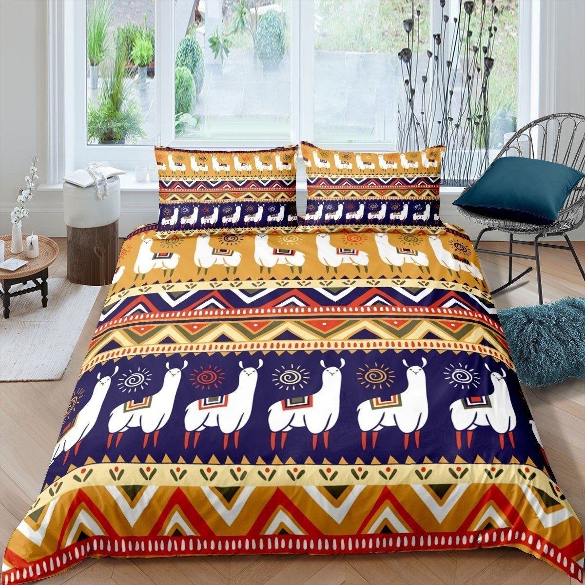 Cute Llama Pattern Bed Sheets Duvet Cover Bedding Sets