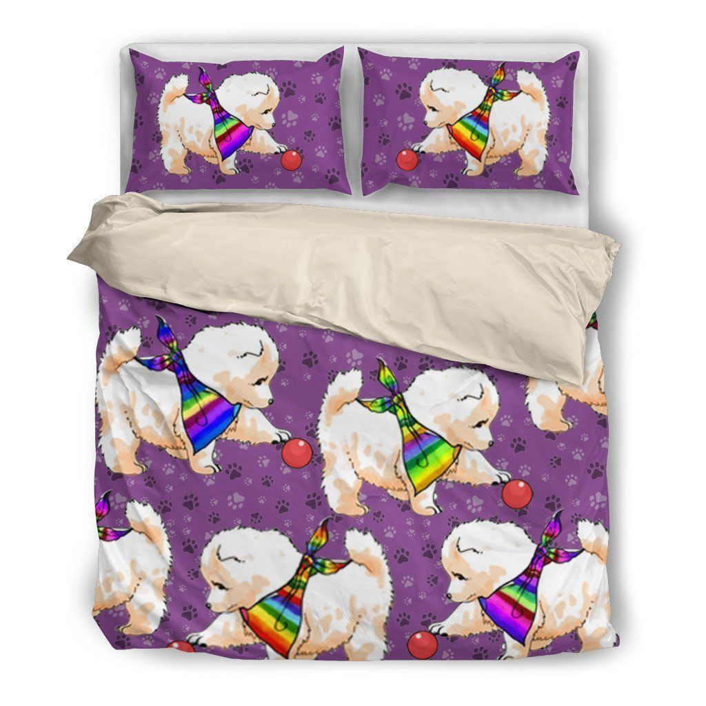 Samoyed Cotton Bed Sheets Spread Comforter Duvet Cover Bedding Sets