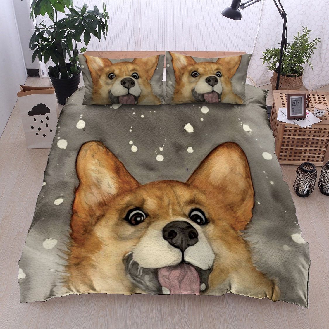 Corgi Cotton Bed Sheets Spread Comforter Duvet Cover Bedding Sets