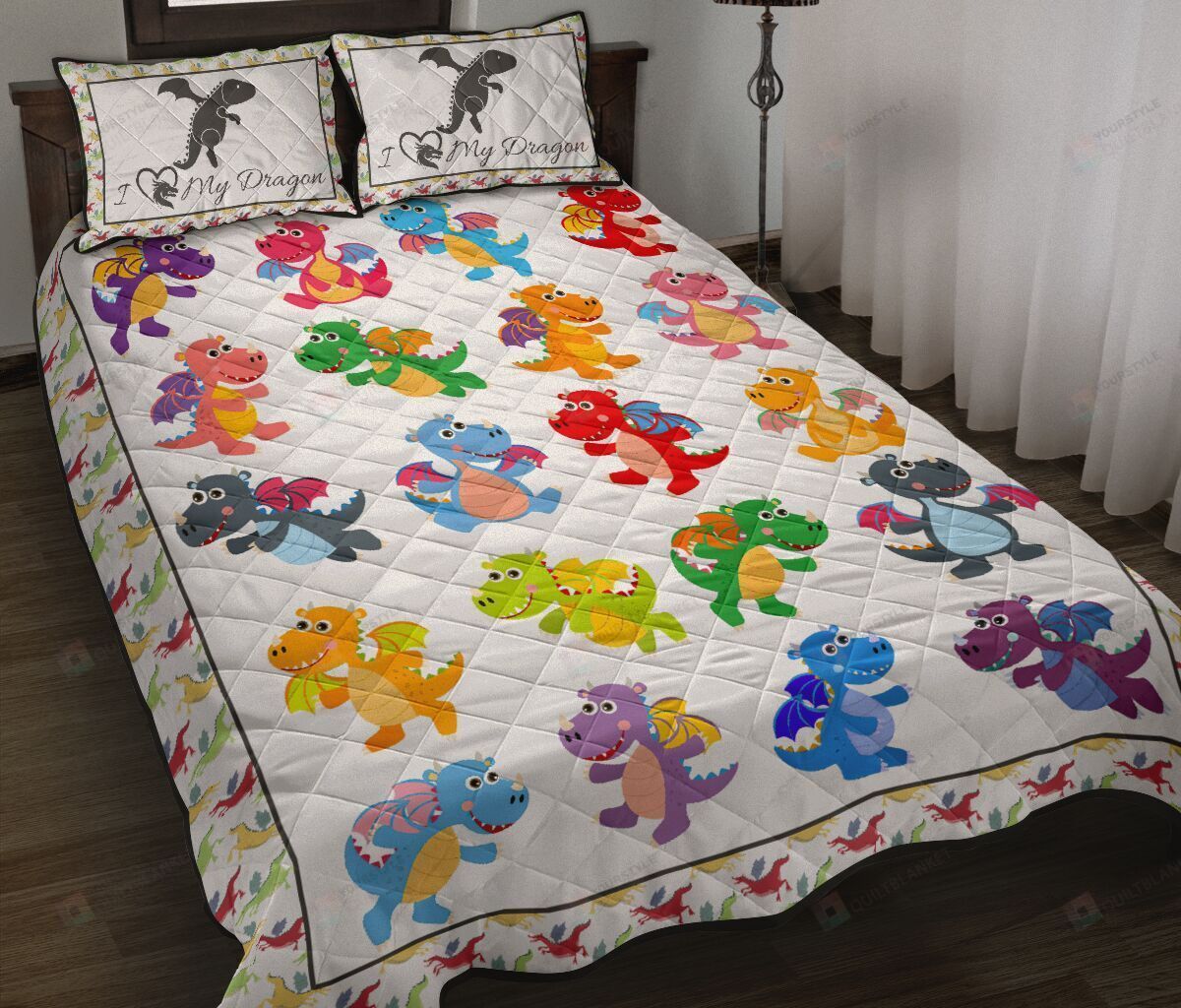 Dragon Pattern Style Quilt Bedding Set