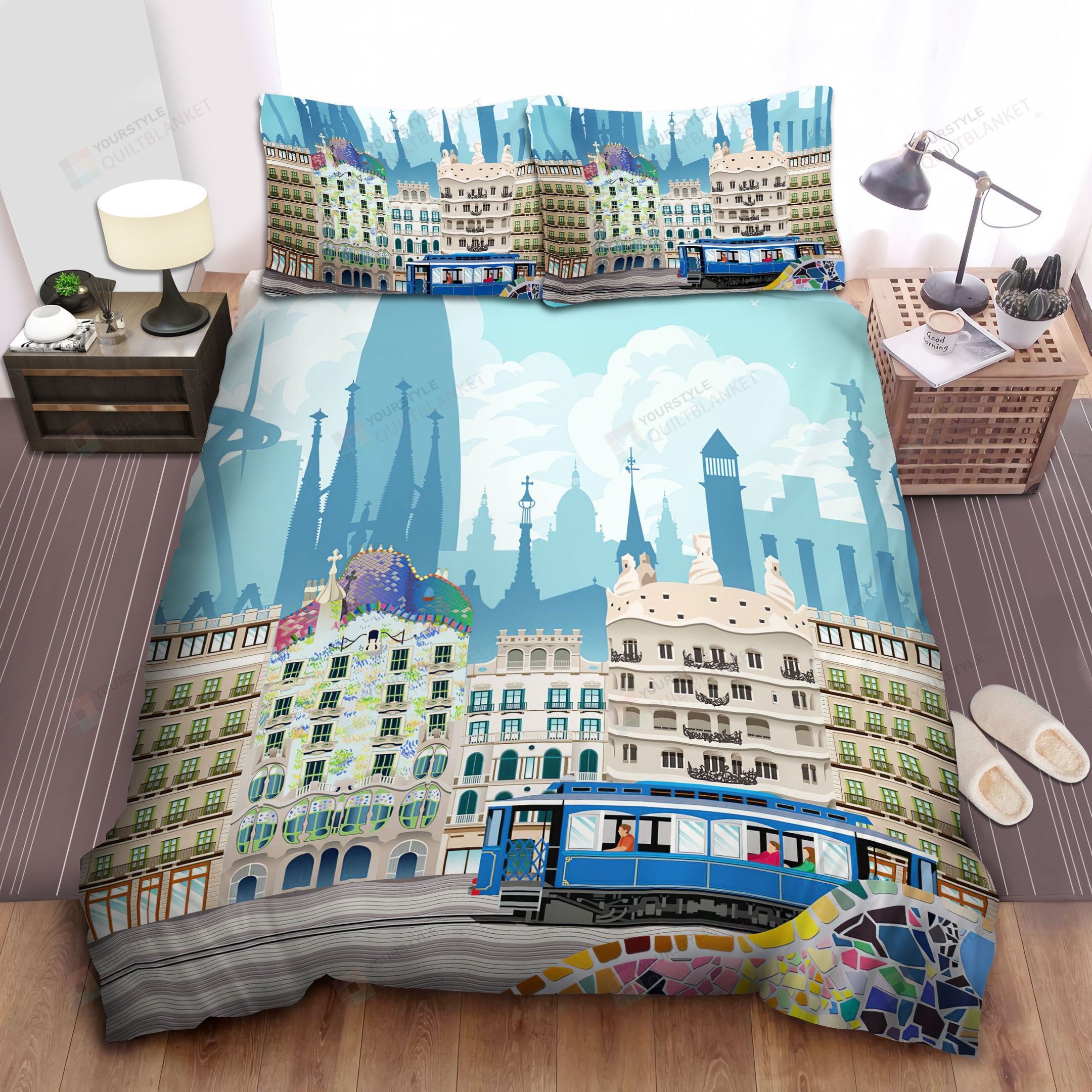 Barcelona City Bed Sheets Spread Comforter Duvet Cover Bedding Sets