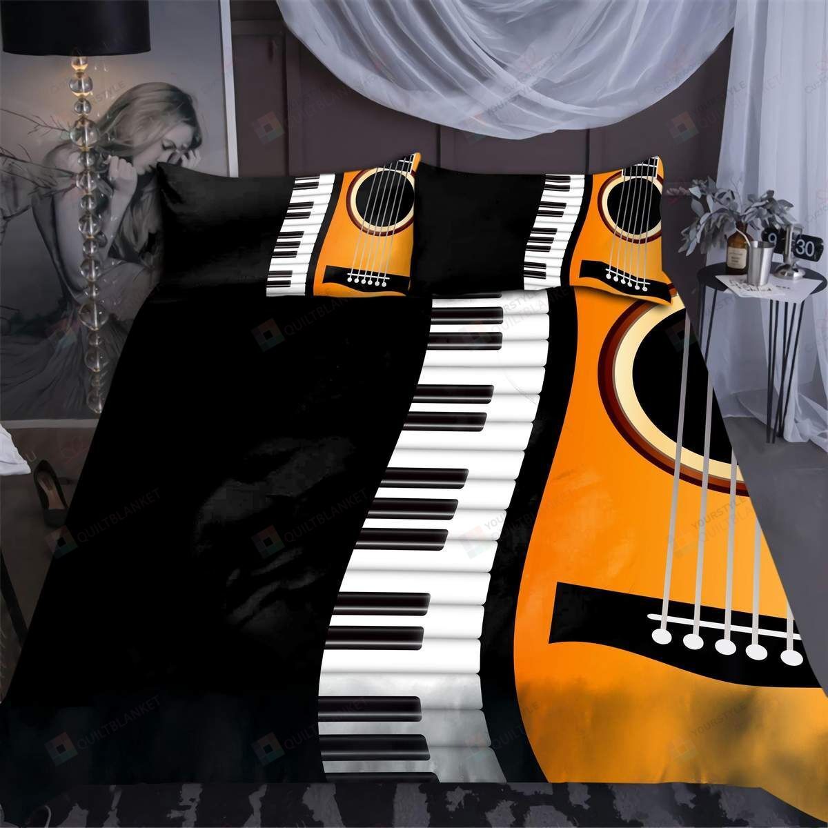 Guitar And Piano Duvet Cover Bedding Set