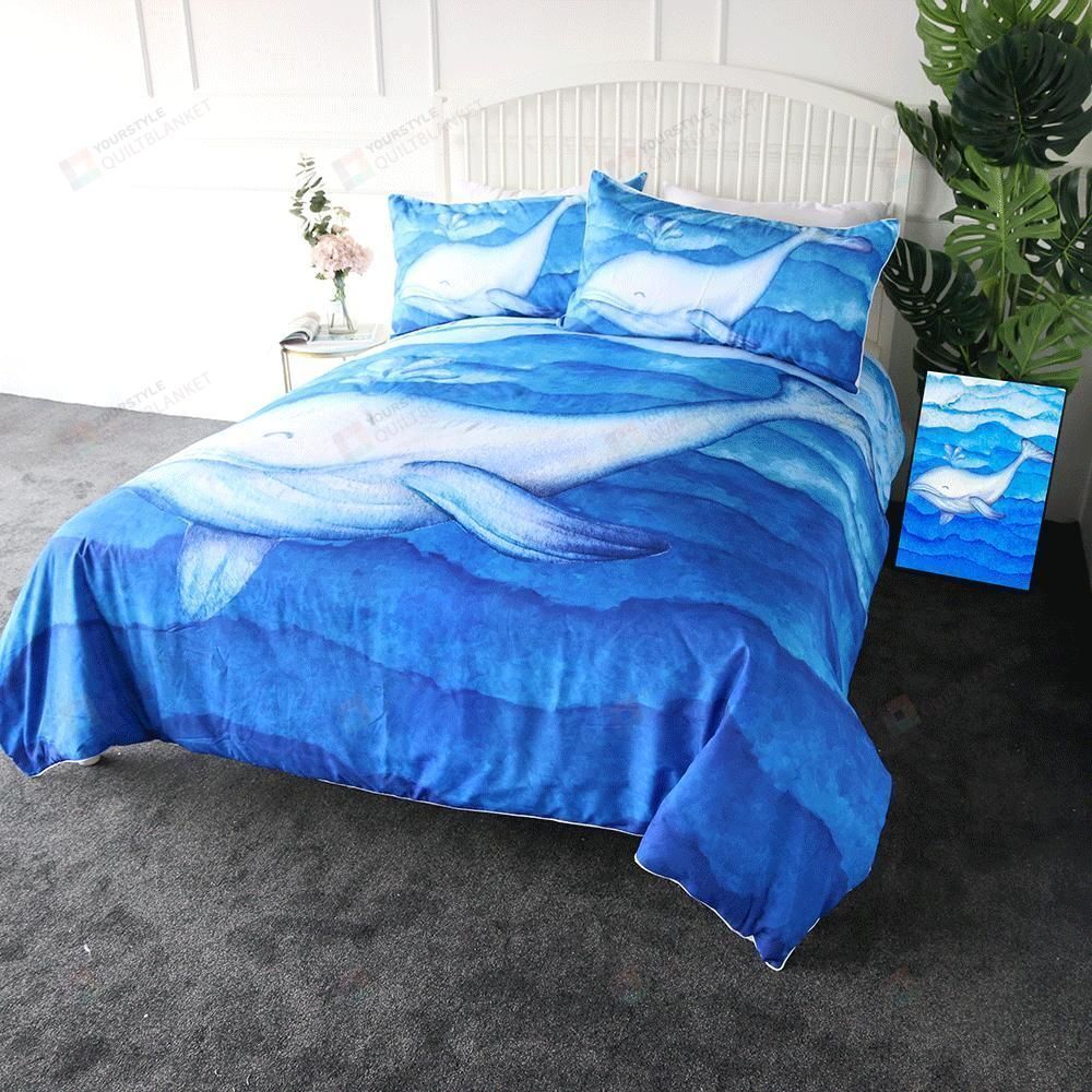 Whale Cotton Bed Sheets Spread Comforter Duvet Cover Bedding Sets