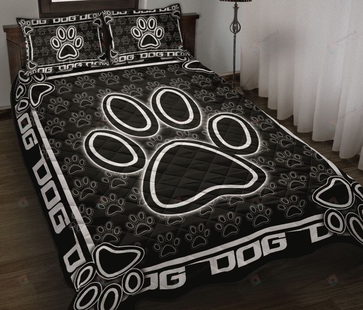 Dog Paws Quilt Bedding Set