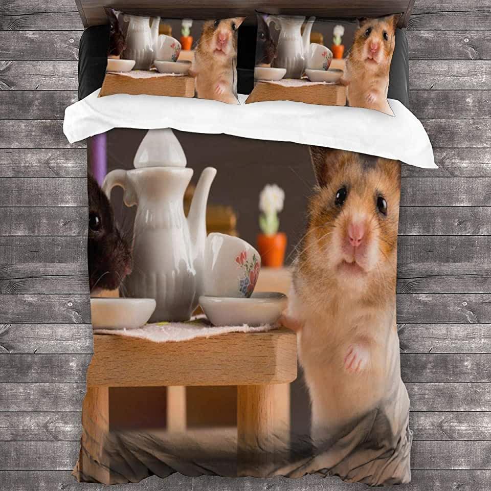 Hamster Drinking Bed Sheet Duvet Cover Bedding Sets