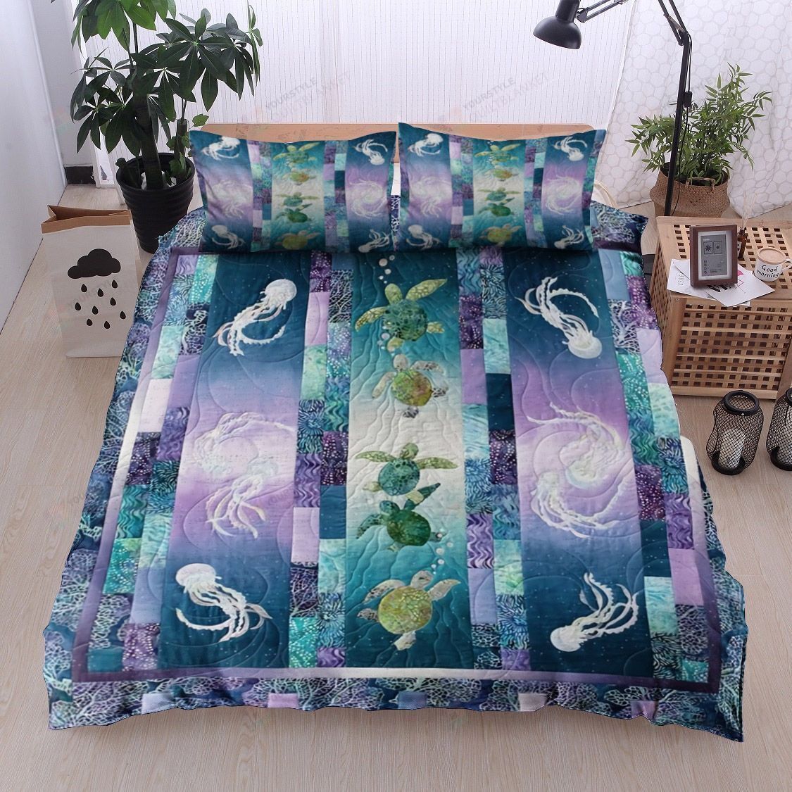 Turtle Cotton Bed Sheets Spread Comforter Duvet Cover Bedding Sets