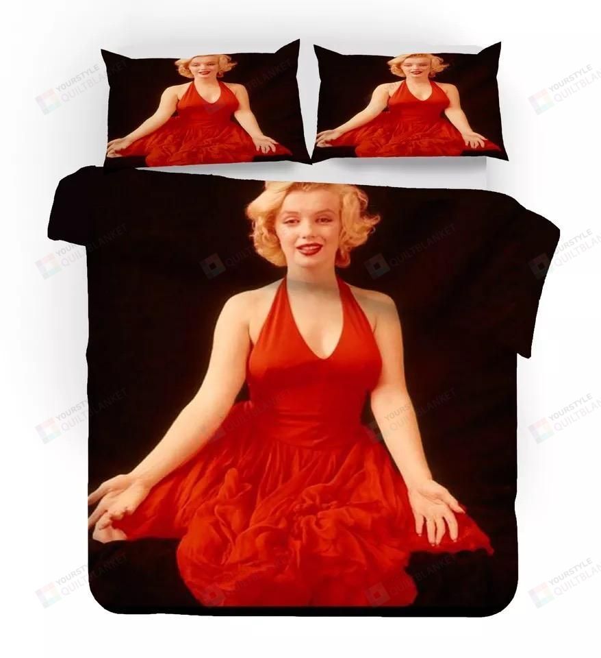 Marilyn Monroe In Red Dress Duvet Cover Bedding Set