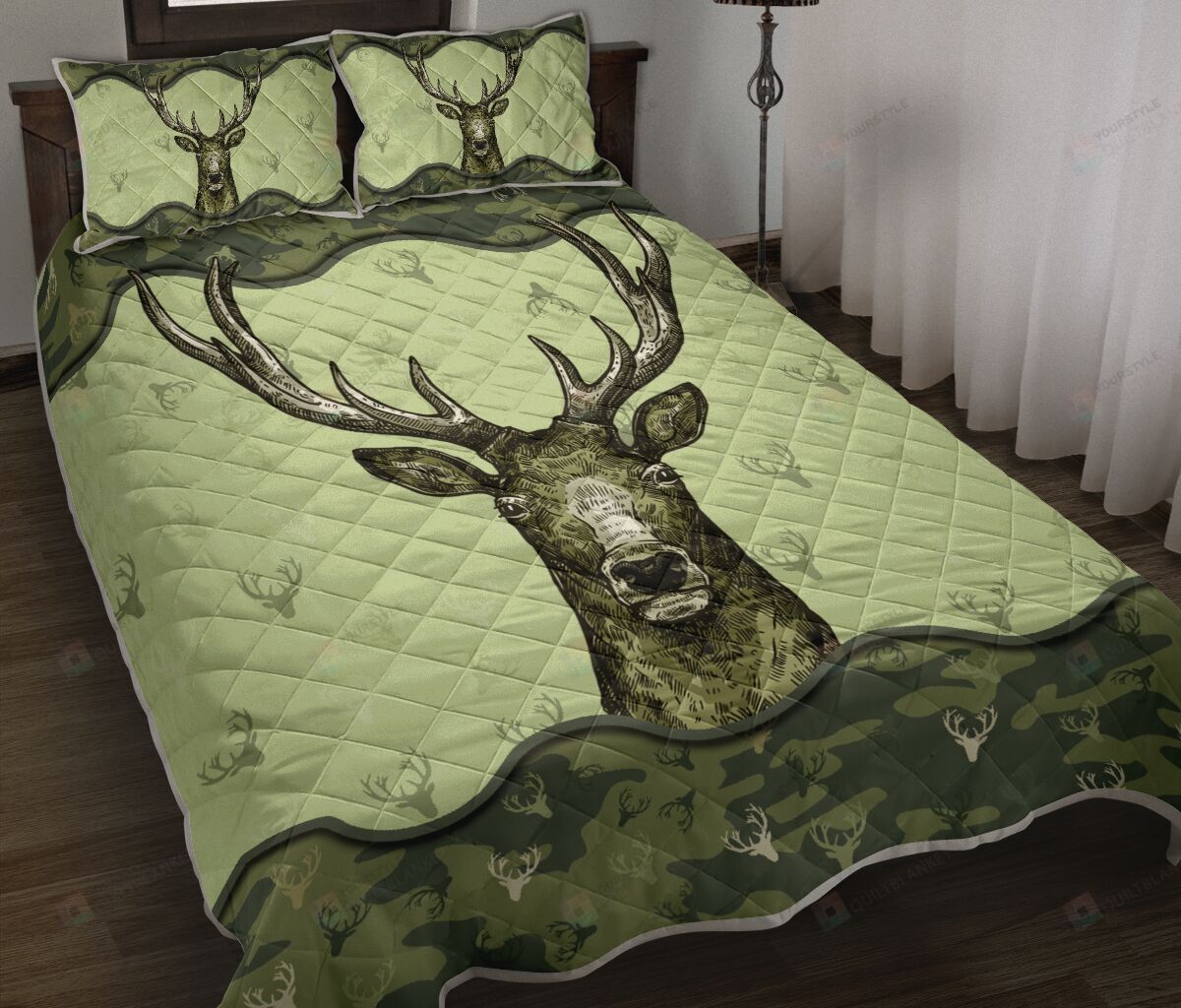 Deer Camo Quilt Bedding Set