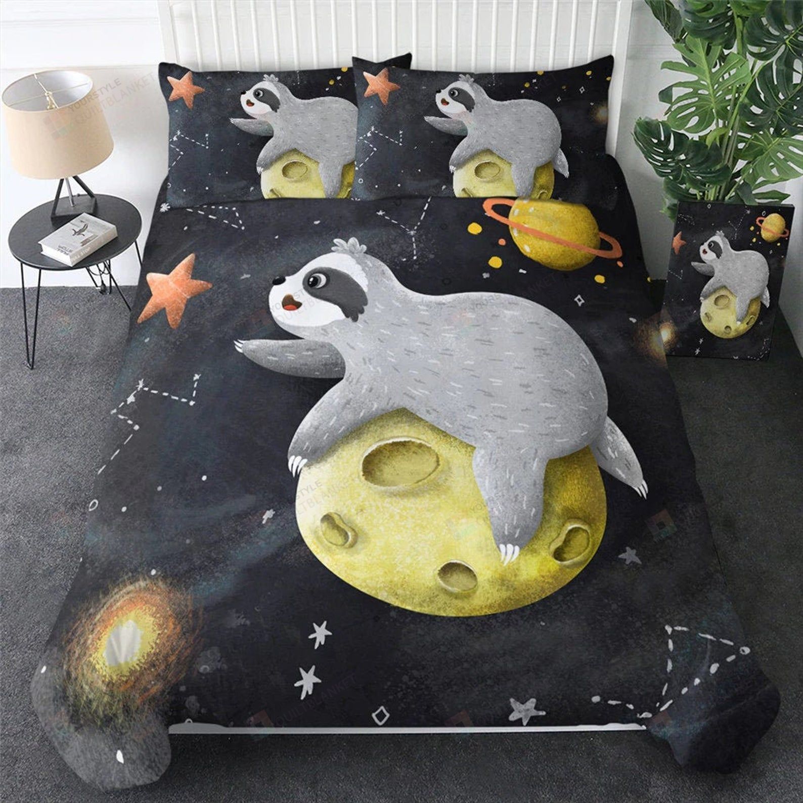 Moon Sloth Bed Sheets Duvet Cover Bedding Sets