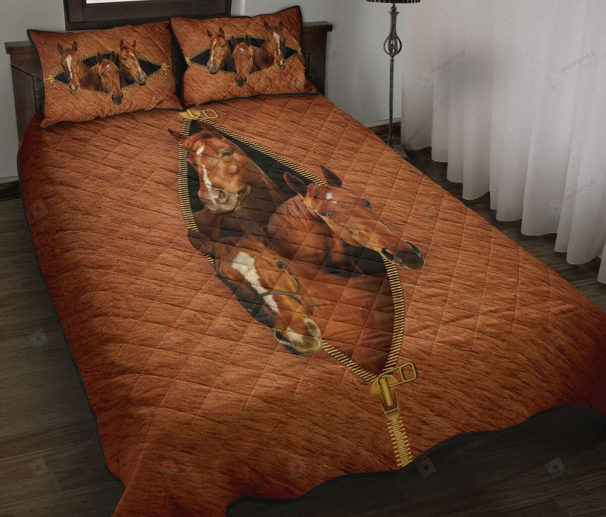 Horse Zipper Quilt Bedding Set