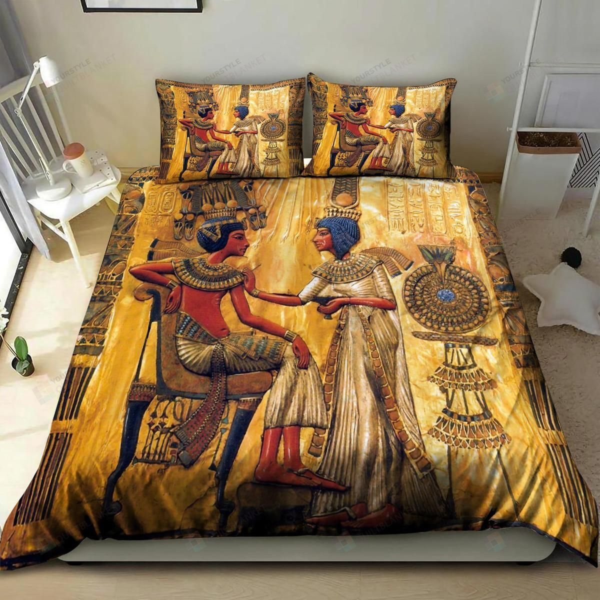 Ancient Egypt Gold Duvet Cover Bedding Set