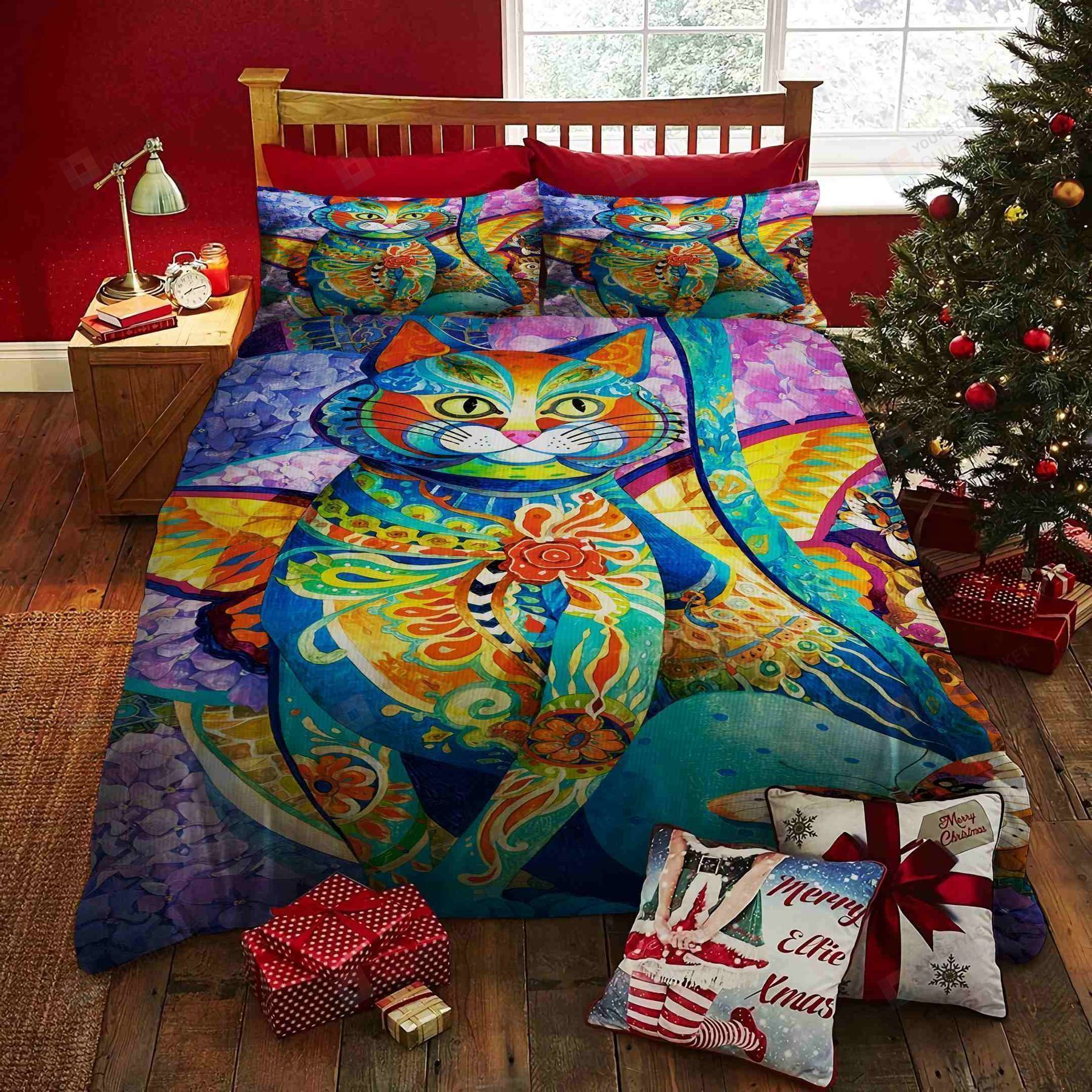 Cat Cotton Bed Sheets Spread Comforter Duvet Cover Bedding Sets