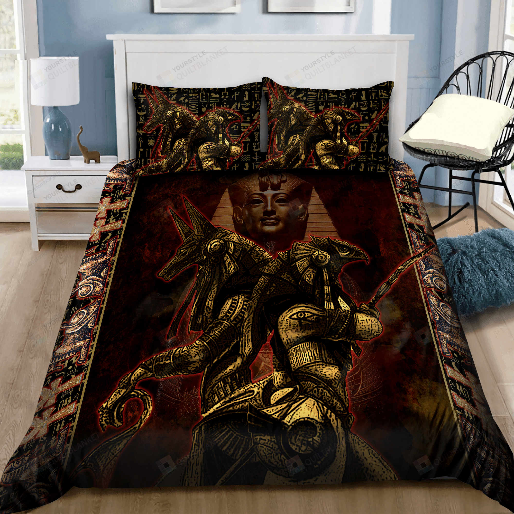 Ancient Egyptian Anubis Bedding Set Bed Sheets Spread Comforter Duvet Cover Bedding Sets