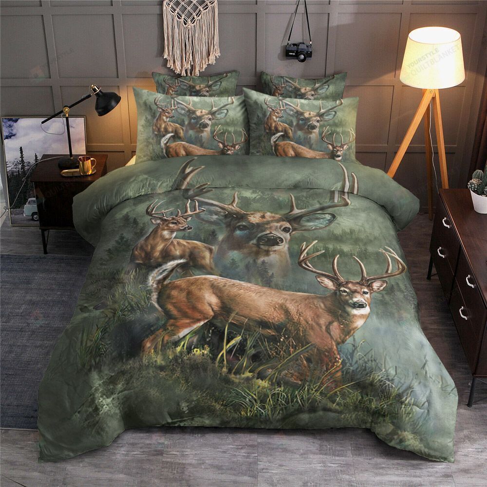 Deer Cotton Bed Sheets Spread Comforter Duvet Cover Bedding Sets