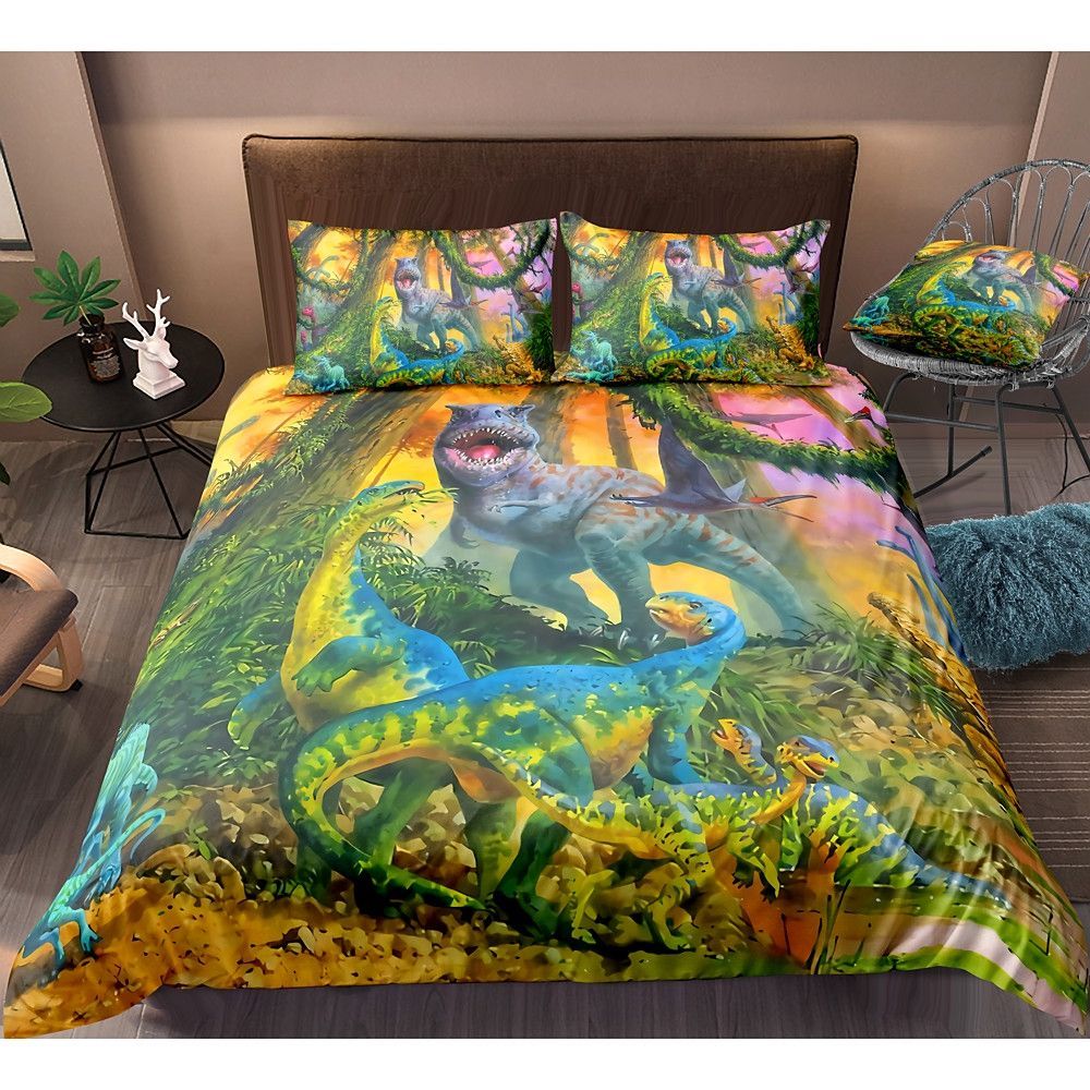 Dinosaur Bedding Set Bed Sheets Spread Comforter Duvet Cover Bedding Sets