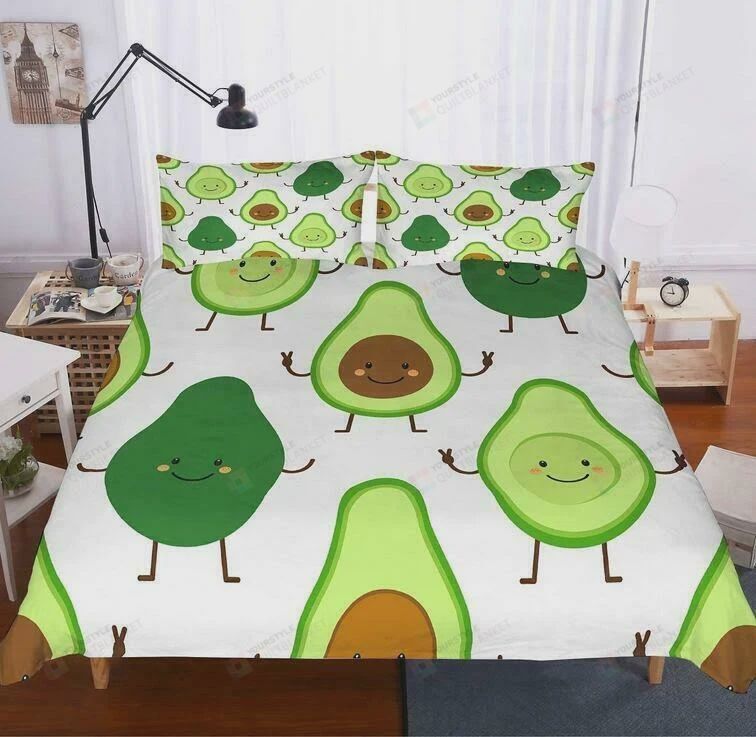 3d Lovely Cartoon Avocado Bedding Set (Duvet Cover & Pillow Cases)