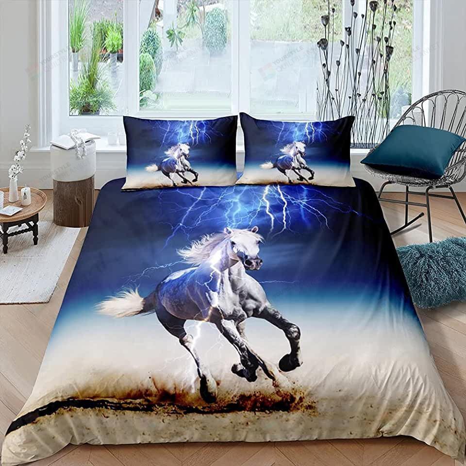 White Horse Running Bedding Set Bed Sheet Spread Comforter Duvet Cover Bedding Sets