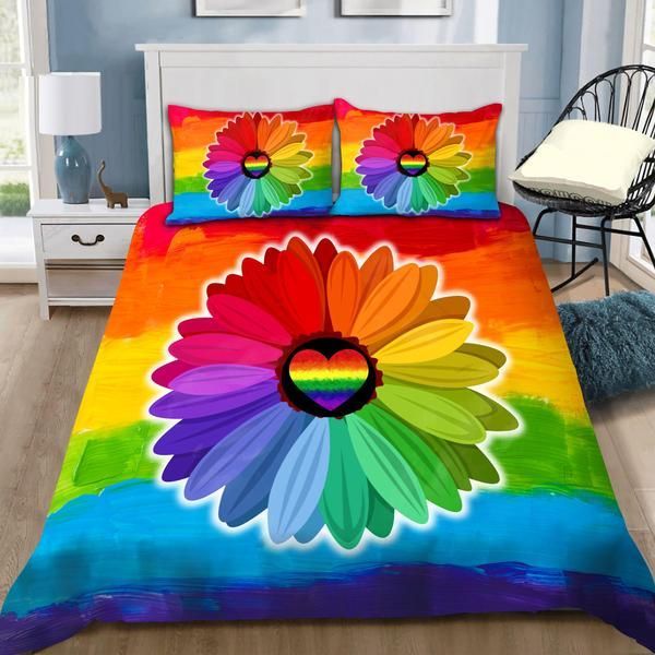 LGBT Daisy Bedding Set Cotton Bed Sheets Spread Comforter Duvet Cover Bedding Sets