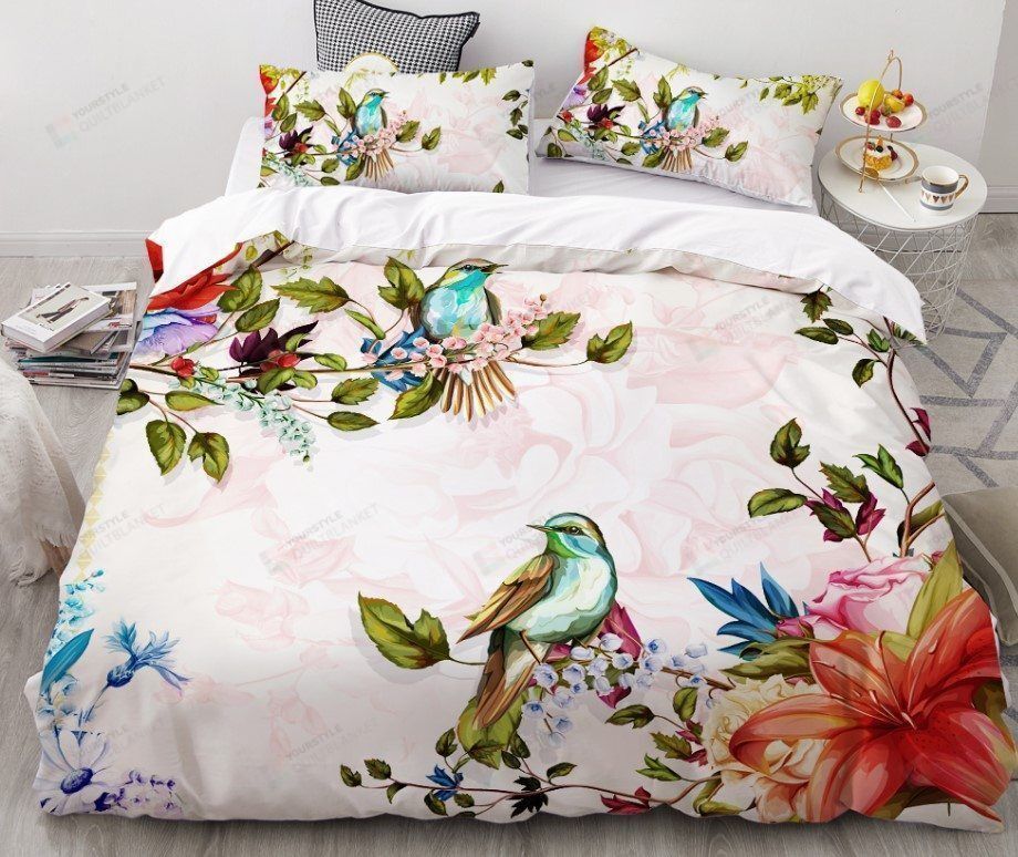 Hummingbird Cotton Bed Sheets Spread Comforter Duvet Cover Bedding Sets